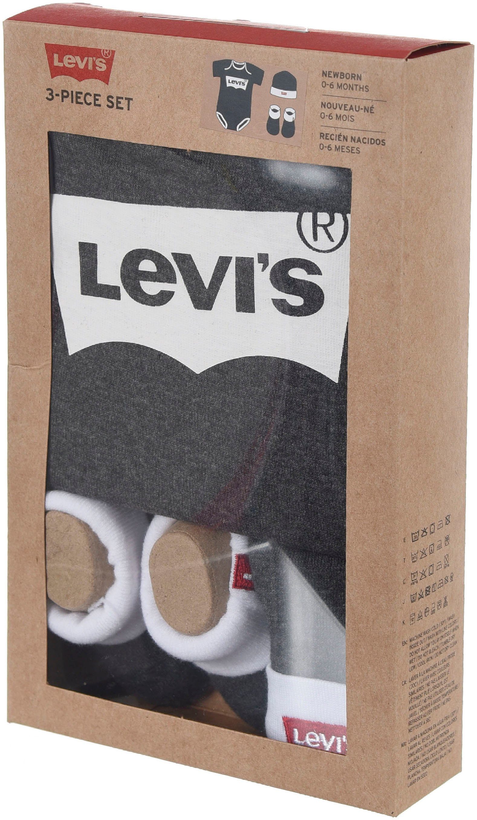 Levi's® 3-tlg) Body (Set, charcoal Kids UNISEX Neugeborenen-Geschenkset