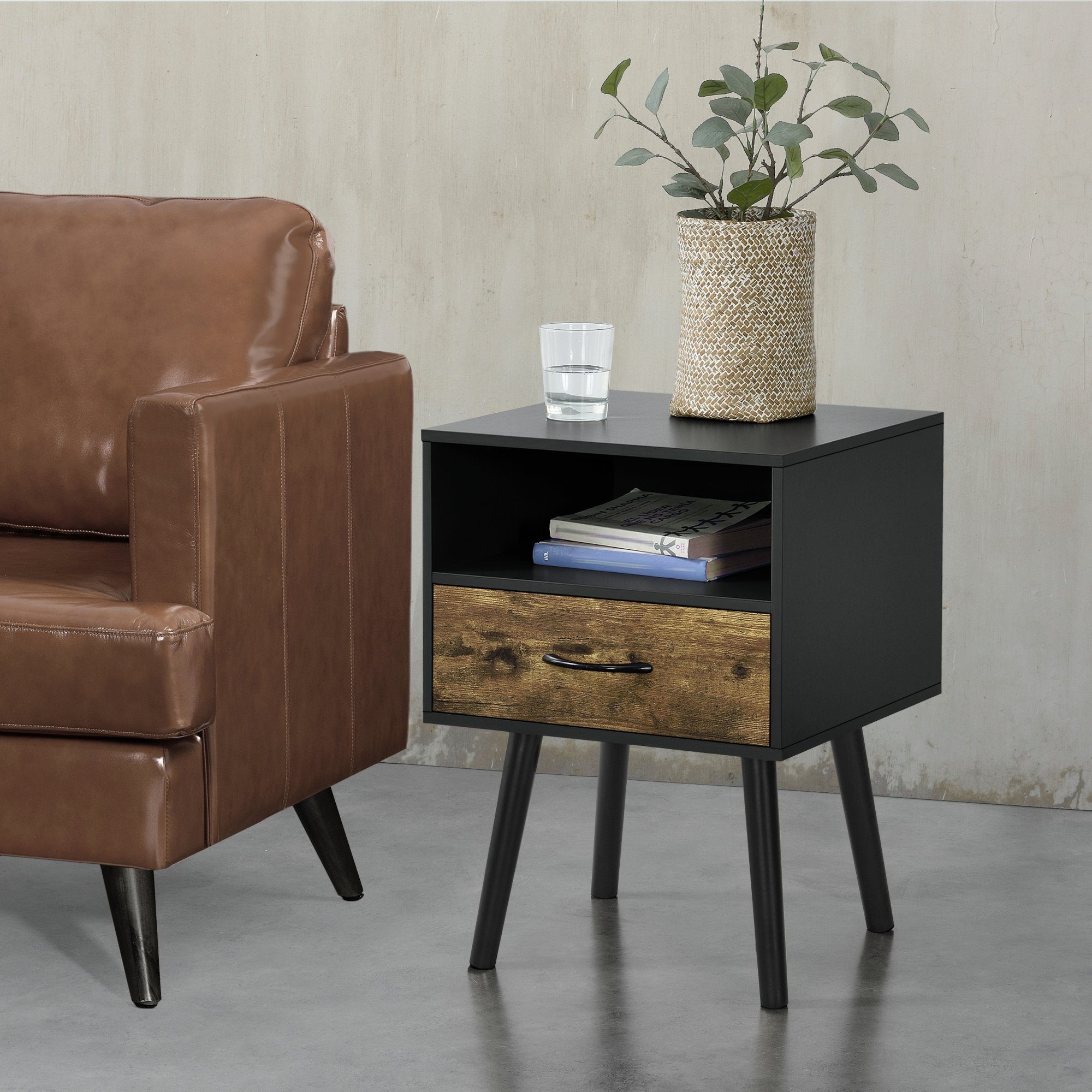 en.casa Beistelltisch, »Gävle« mit Schublade 42x40x57 günstig online kaufen