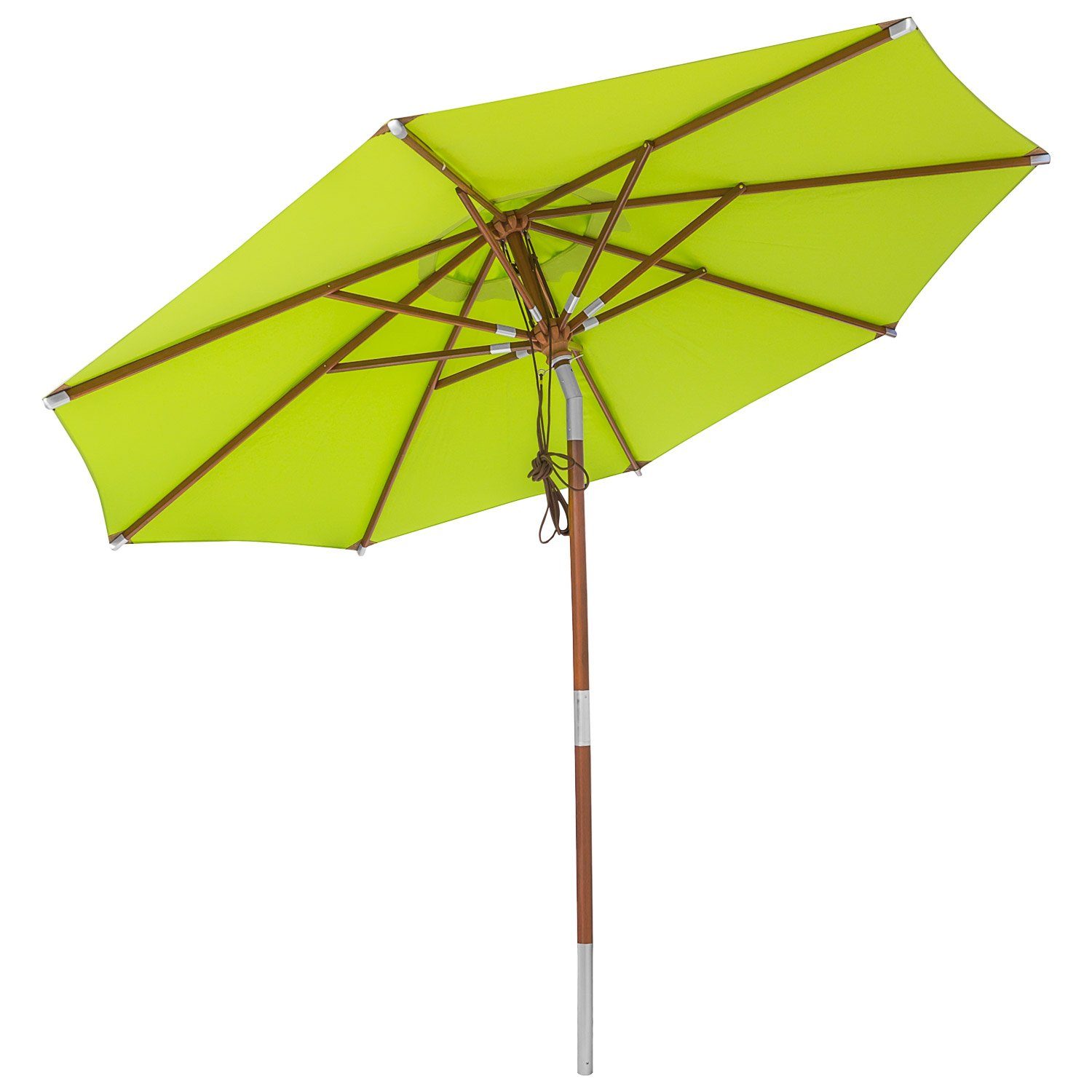 anndora-sonnenschirm Sonnenschirm 3m rund Knickbar Dreh-Kipp-Mechanismus, hellgrün, Seilzugmechanik