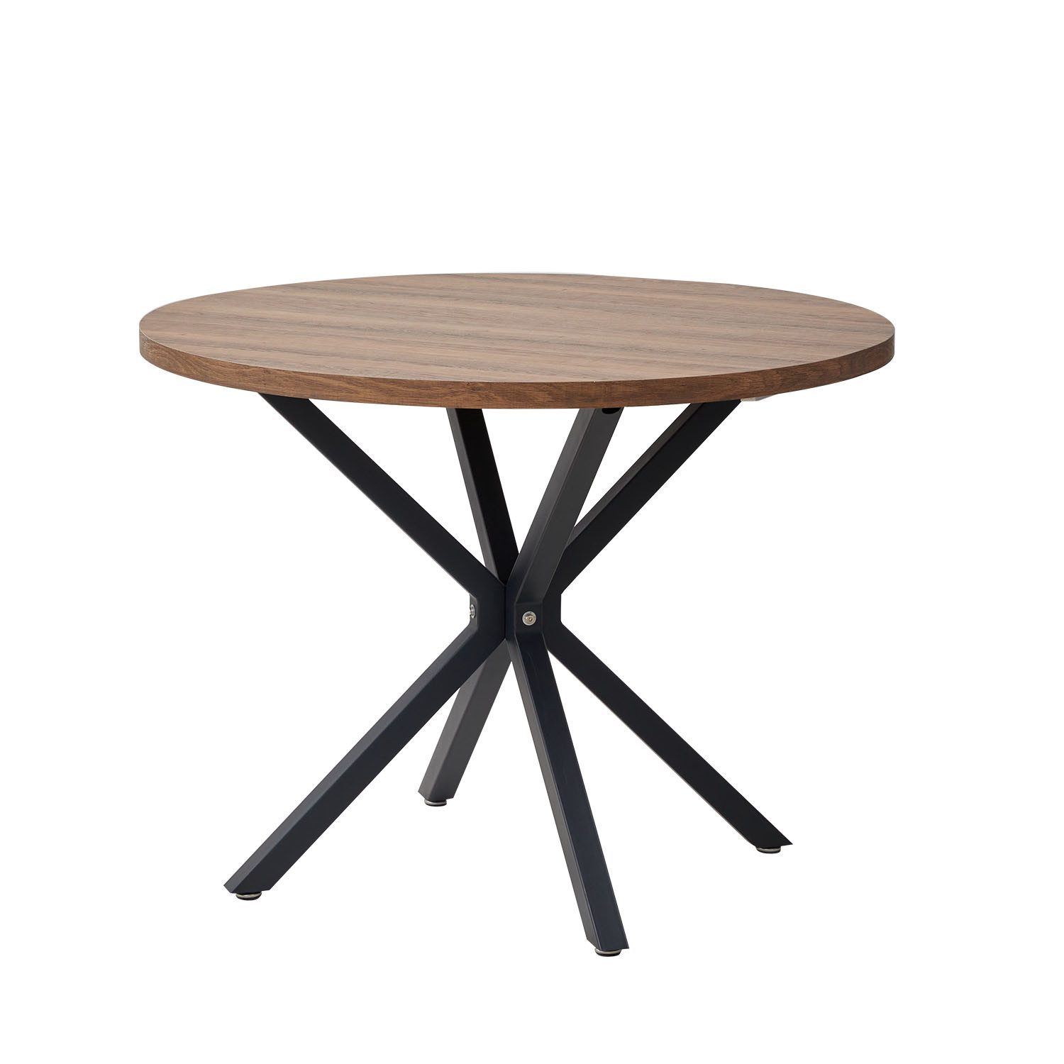 GrandCA HOME Esstisch Runder Esstisch, Küchentisch im Skandinavischen Stil (1-St), aus MDF, mit Metallbeine, 100 x 76.5 cm