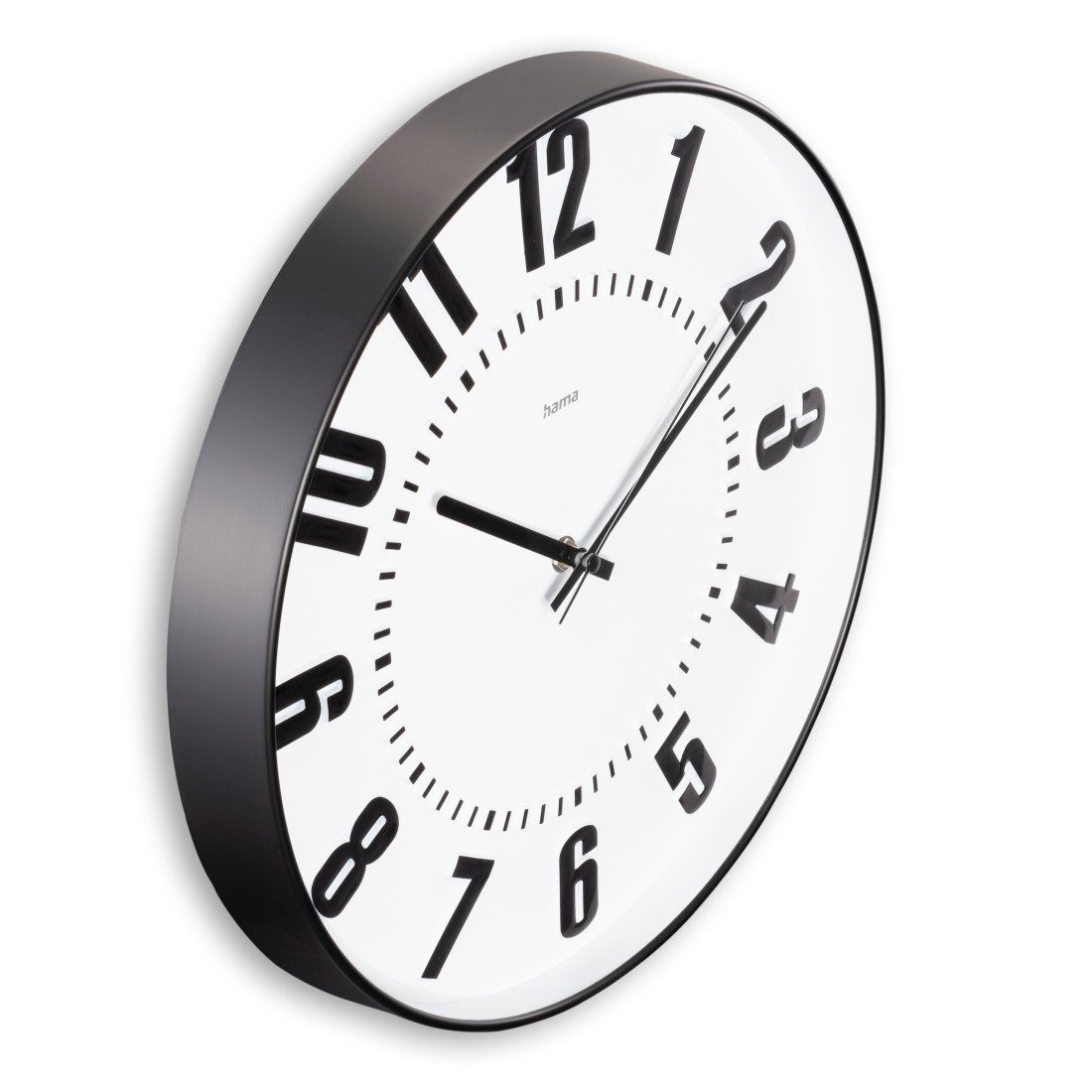 Hama Wanduhr Uhr "Formentera", Ø 35 cm, ohne Ticken, Schwarz (geräuscharm)