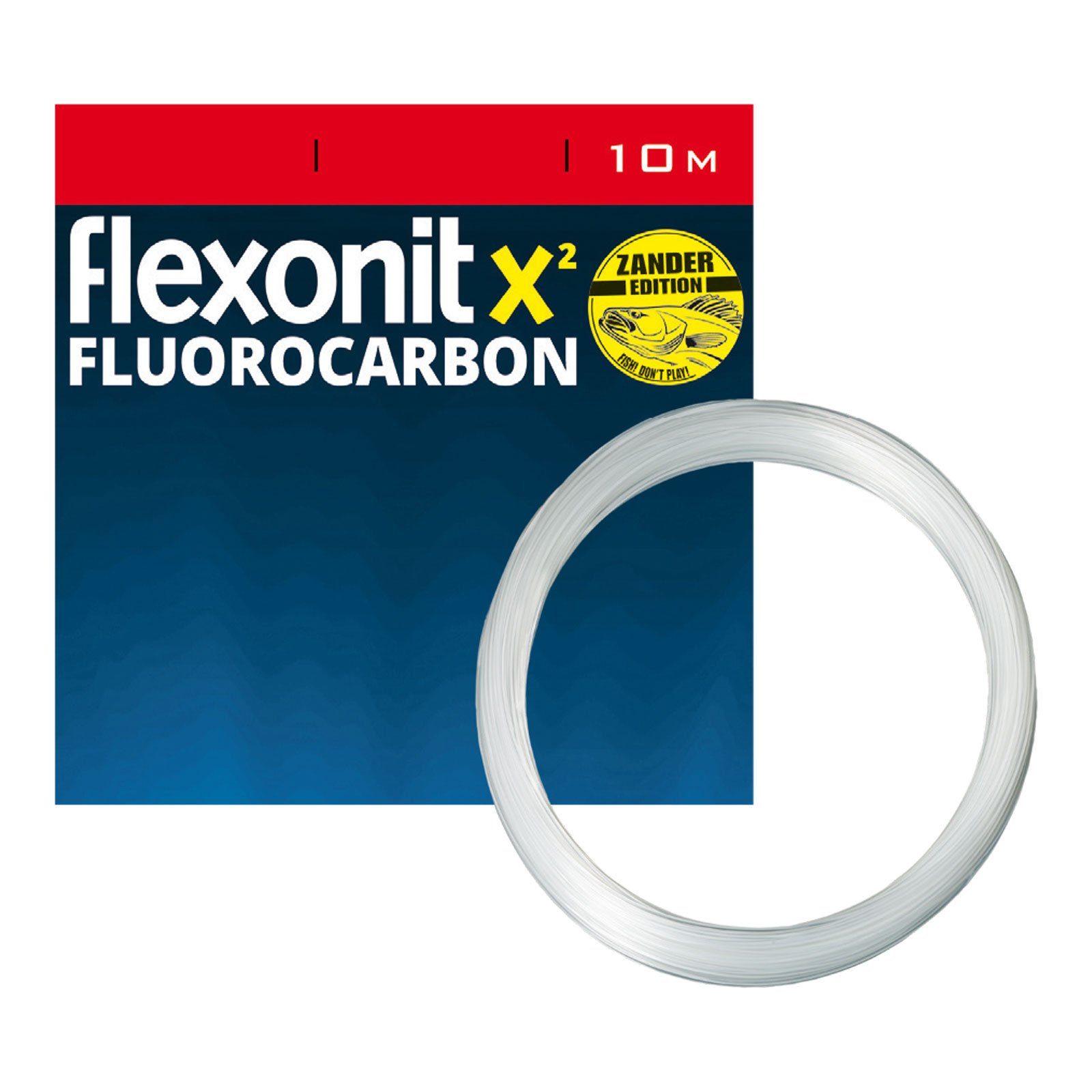 flexonit Vorfachschnur, 10 m Länge, flexonit X² Fluoro Zander 0,40mm 10m 9,8kg Vorfachmaterial