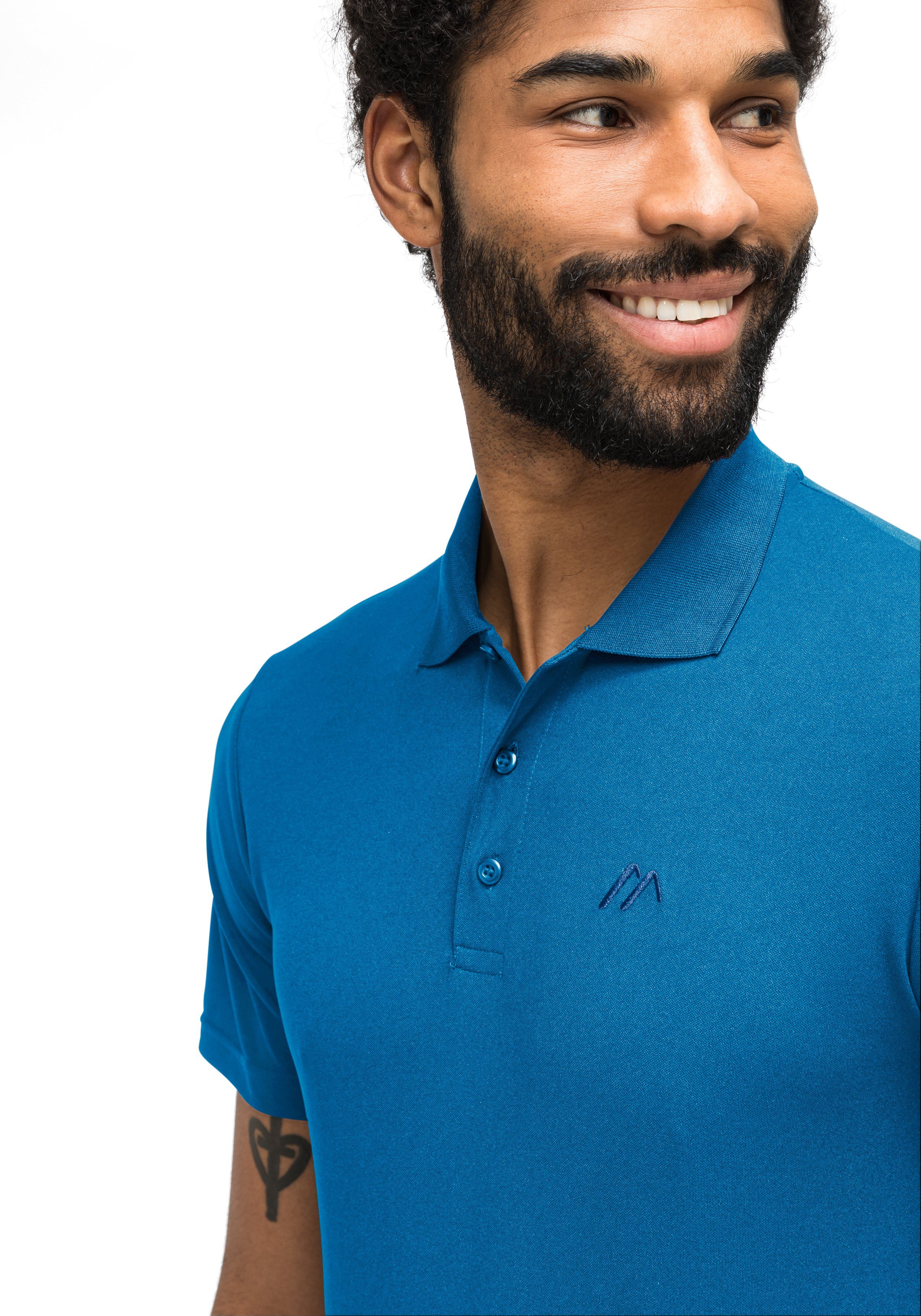 Maier saphirblau Polo-Shirt Sports Herren und Wandern für Funktionsshirt Wandershirt, Freizeit bequemes Ulrich