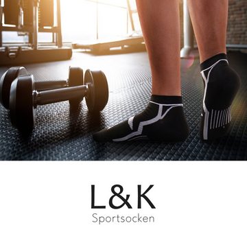L&K Sportsocken 2303 (10er-Pack) Herren Sneaker Socken aus Baumwolle
