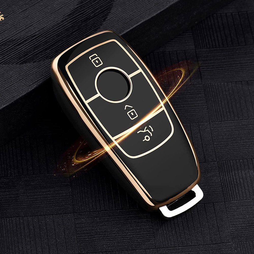 GelldG Schlüsseltasche Autoschlüssel Hülle Geeignet Benz, für schwarz Cover Schlüsselhülle Mercedes