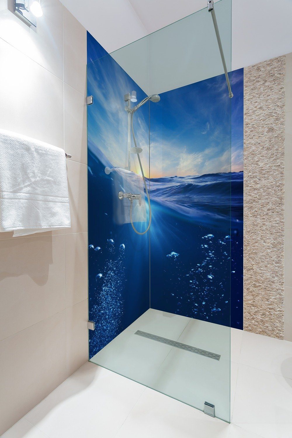 Wallario Duschrückwand Wellen im Meer bei günstig online kaufen