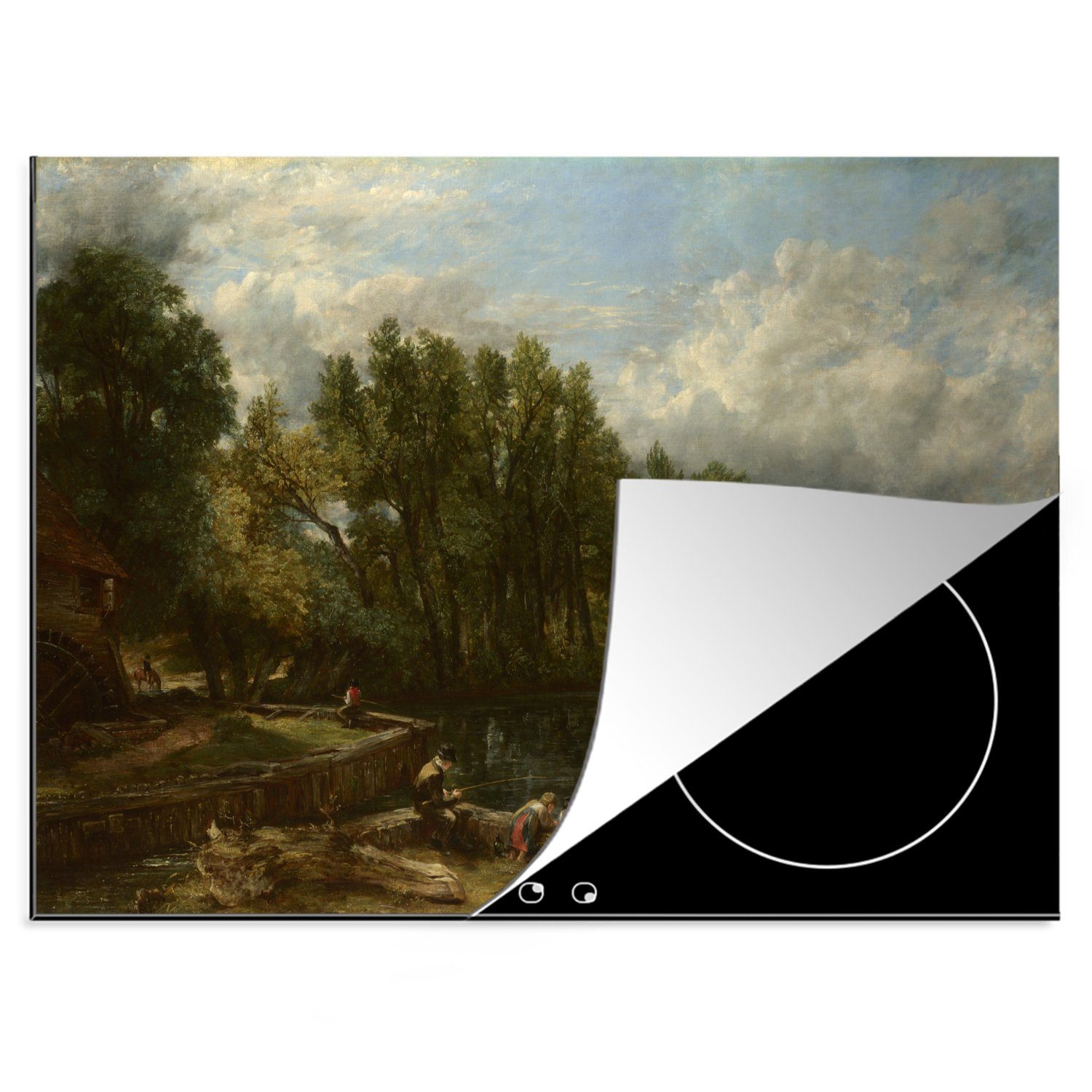 MuchoWow Herdblende-/Abdeckplatte Stratford Mill - Gemälde von John Constable, Vinyl, (1 tlg), 70x52 cm, Mobile Arbeitsfläche nutzbar, Ceranfeldabdeckung