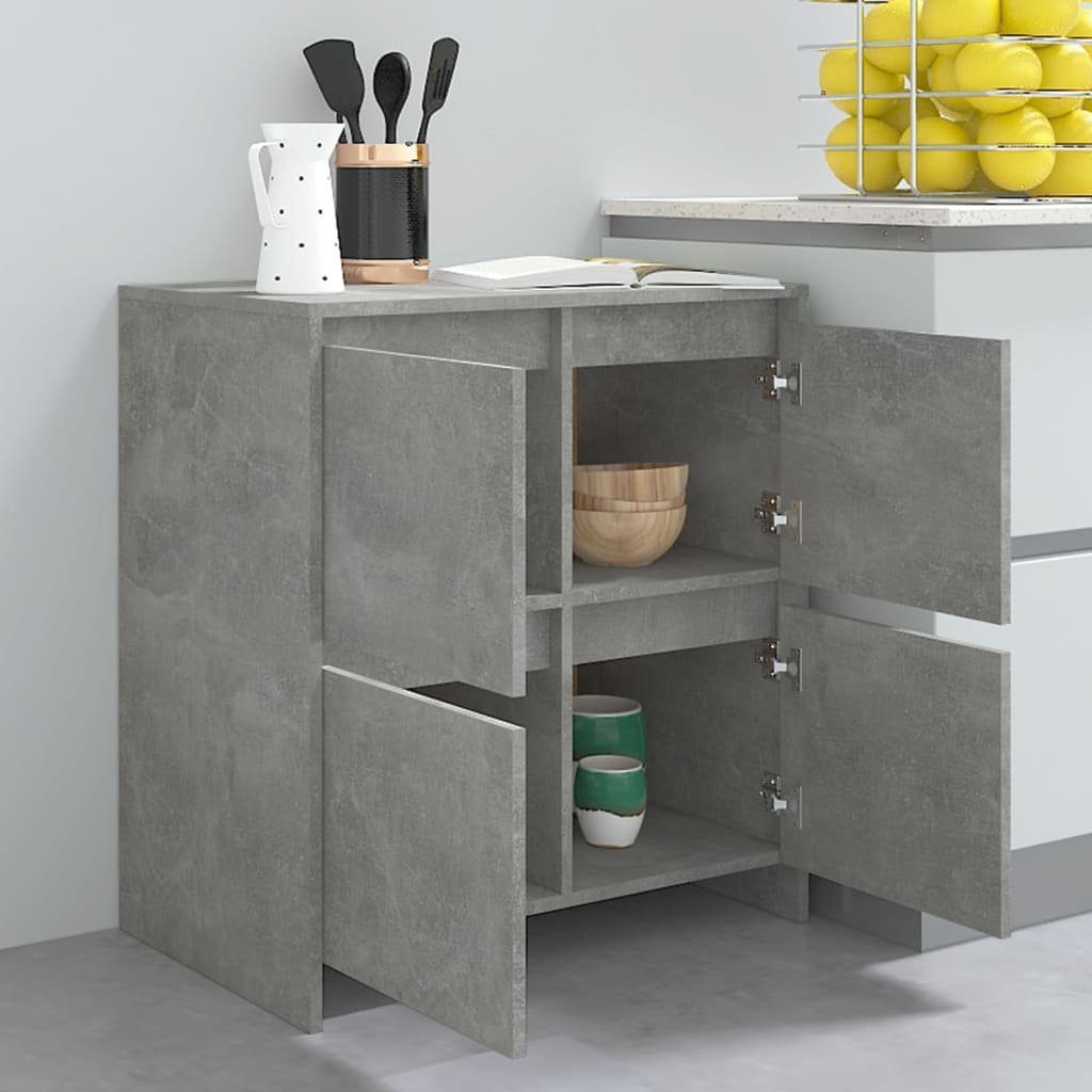vidaXL Sideboard Sideboards 2 Stk Betongrau 70x41x75 cm Spanplatte