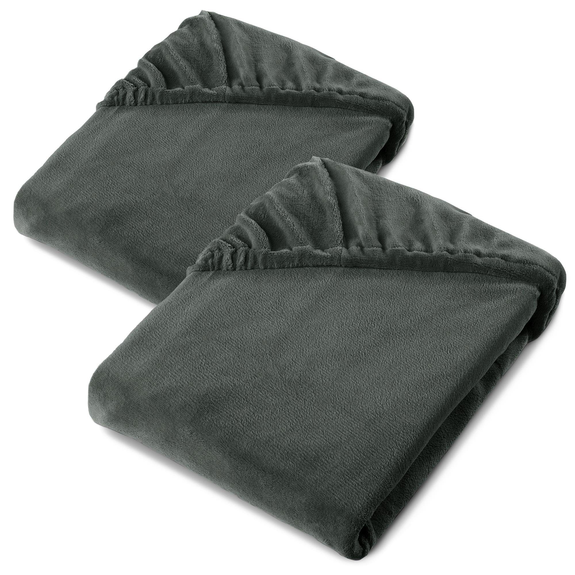 aqua-textil Spannbettlaken Feelwell Spannbettlaken Fleece 2erSet günstig online kaufen