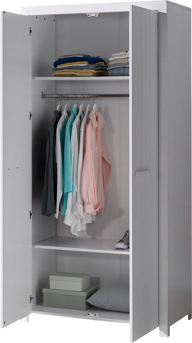 Vipack Kleiderschrank (Made in Europe) Geräumiger 2-trg. Kleiderschrank in Landhaus Optik, 2 Fächer