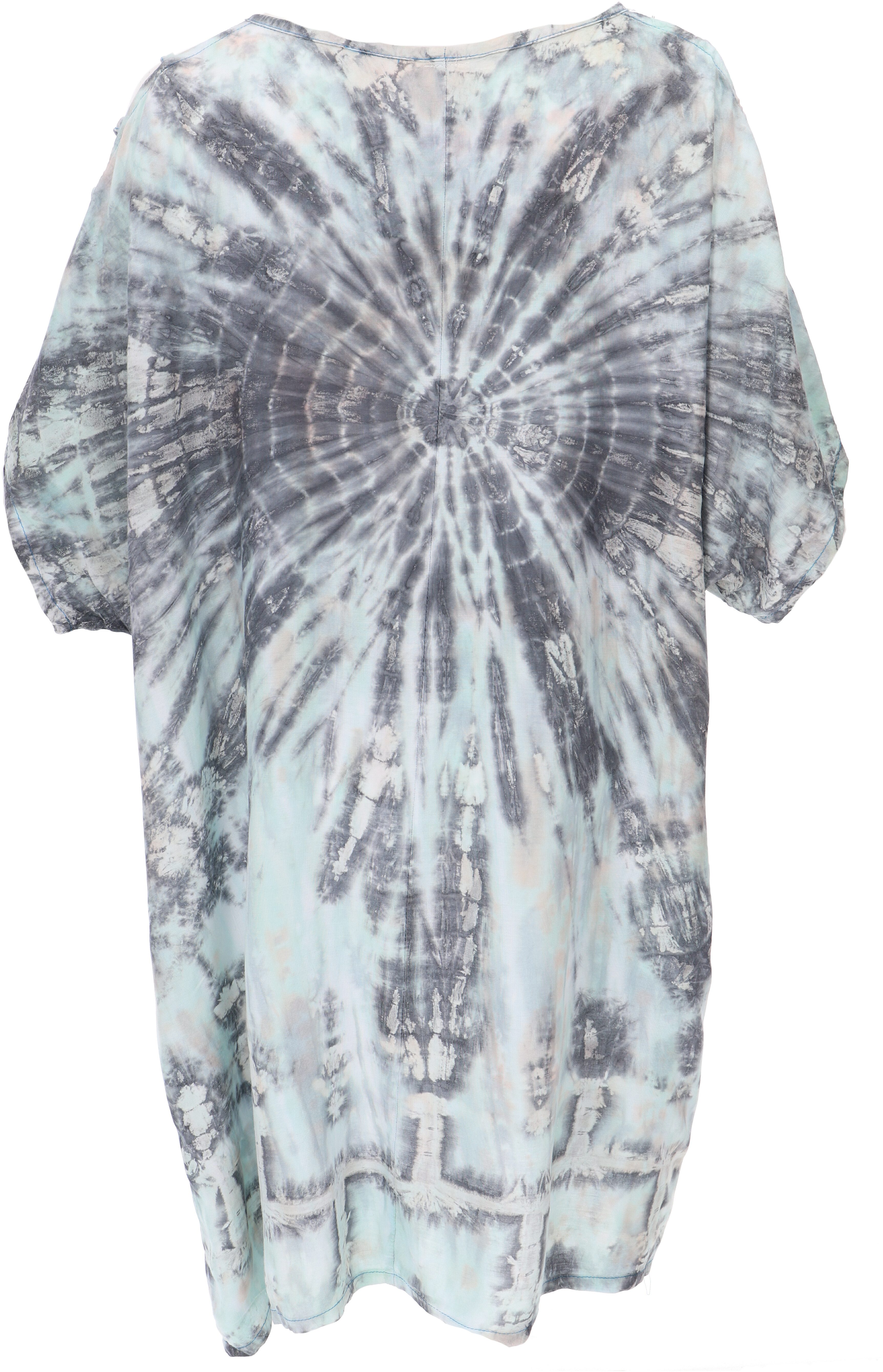 Guru-Shop Midikleid Schulterfreies Batikdress, Cold Shoulder.. Festival, Ethno Style, Hippie, alternative Bekleidung – Bild 4 von 5