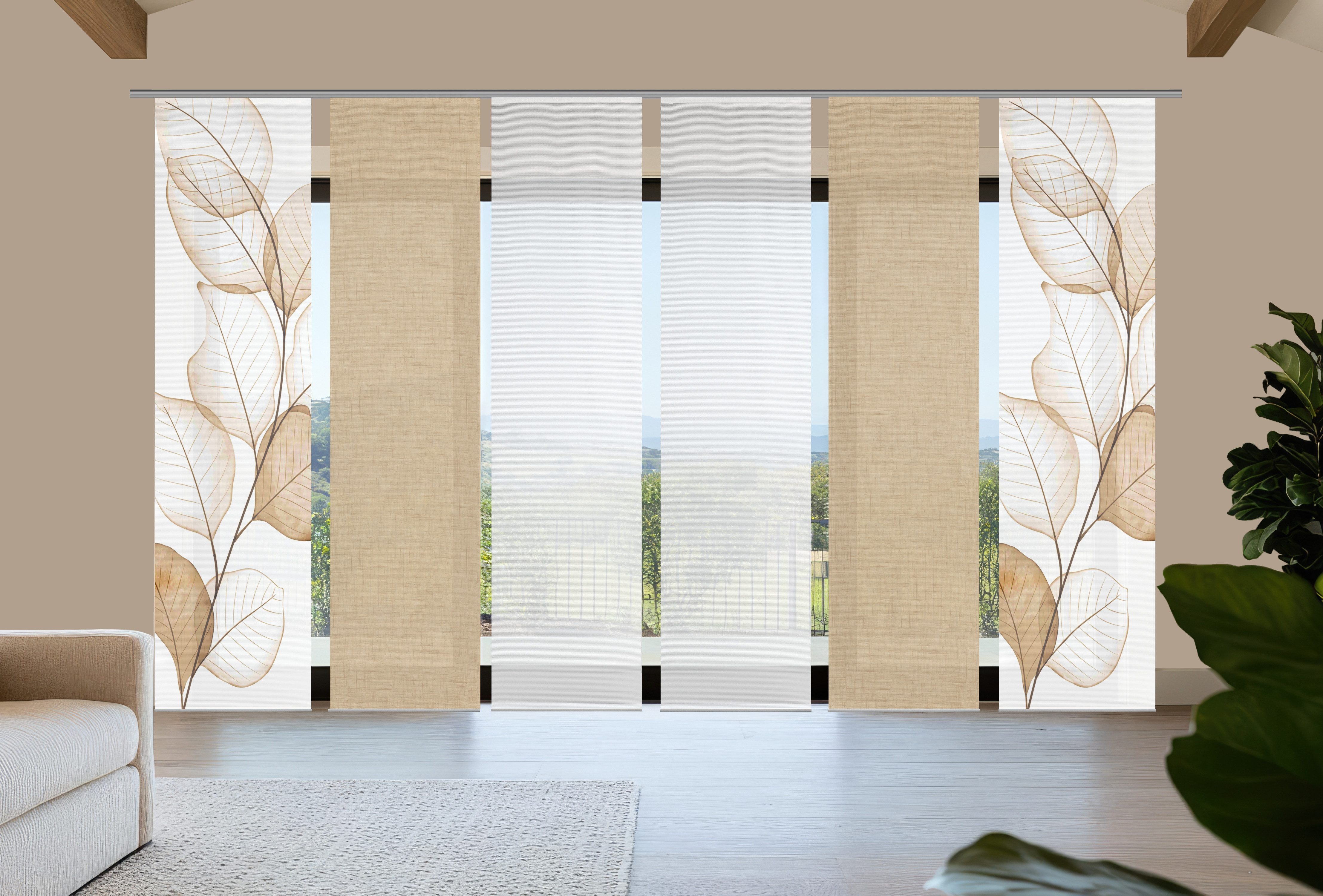 Vision S Schiebegardine Vision S YULE Schiebegardine, halbtransparent, Bambusoptik, 260x60 cm (6 St), Paneelwagen, halbtransparent, Polyester