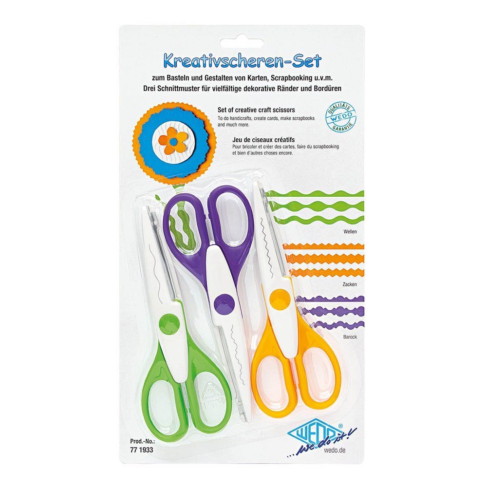 WEDO Universalschere WEDO® 771933 Kreativscheren-Set farbsortiert - 3 S
