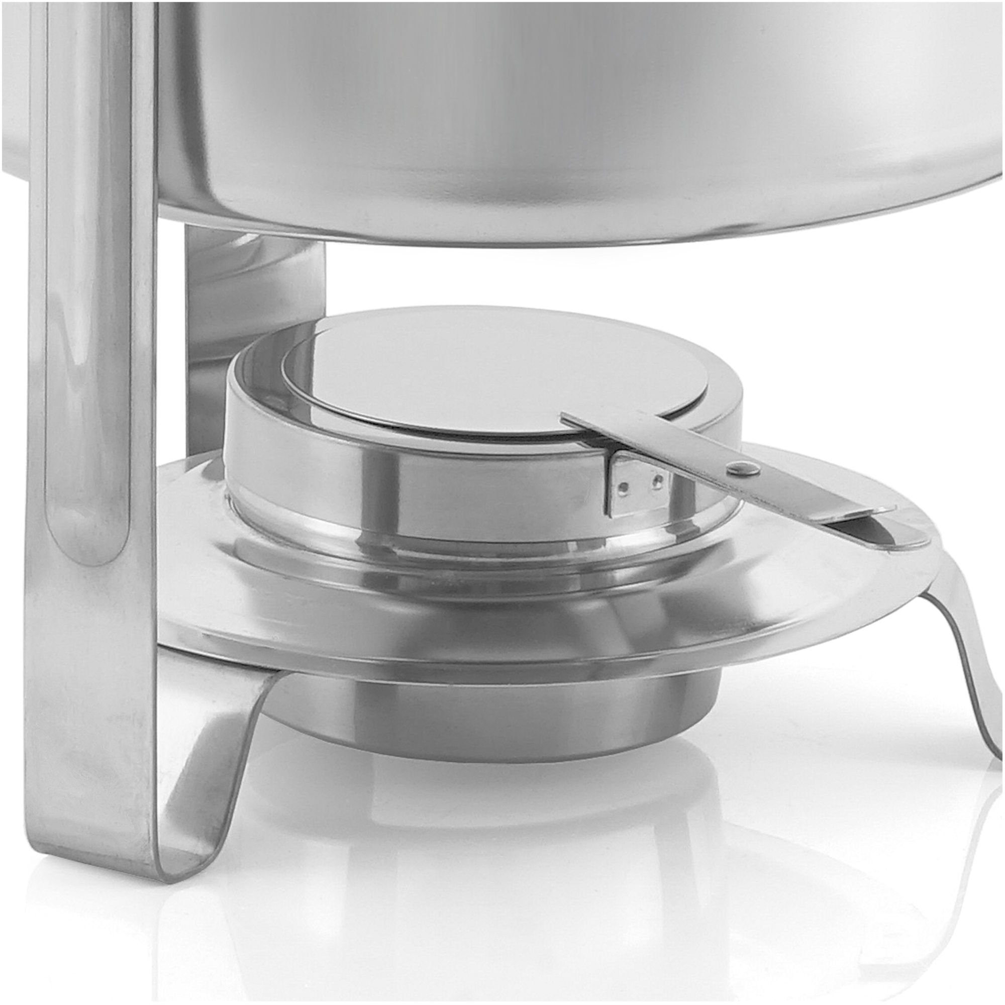 Mahlzeit Speisenwärmer Edelstahl Chafing Dish rund 7 Liter, Warmhaltebehälter Essen