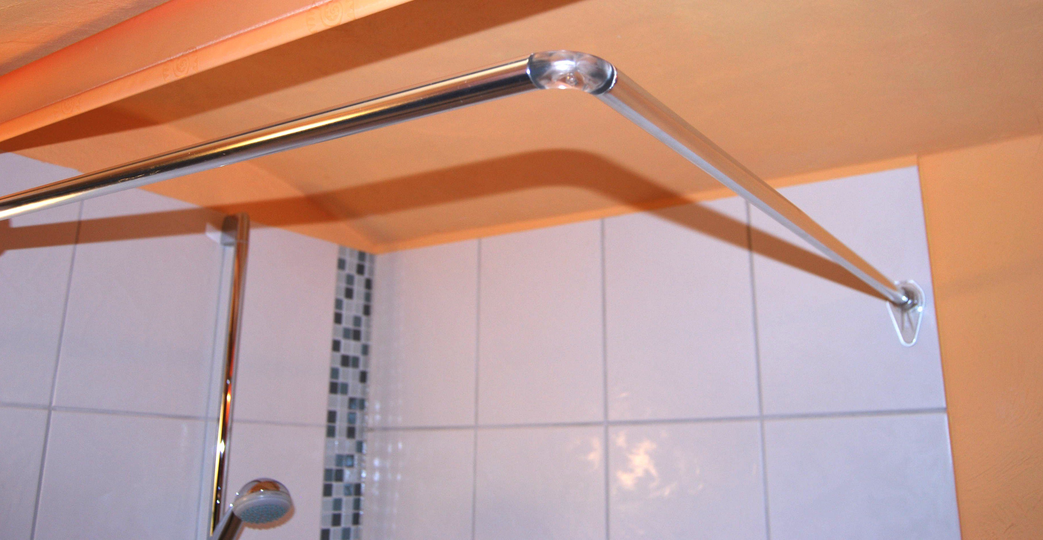 Clever-Kauf-24 Duschvorhangstange Universal Winkelduschstange, Farbe: silbe günstig online kaufen