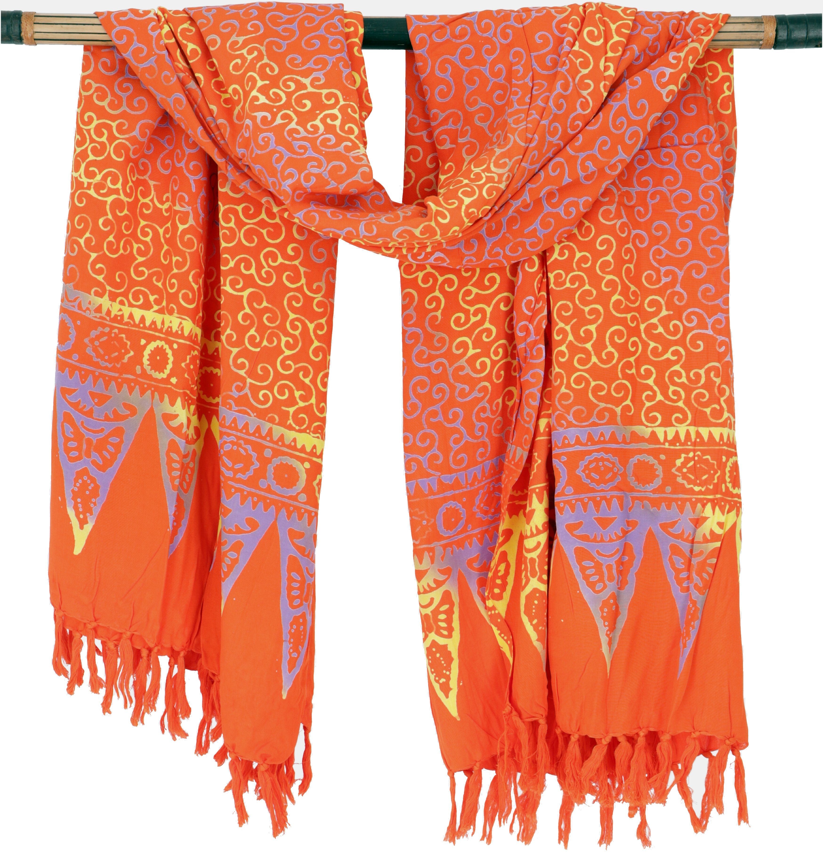 Guru-Shop Sarong Bali Batik Sarong, Wandbehang, Wickelrock,.. Design 40/orange