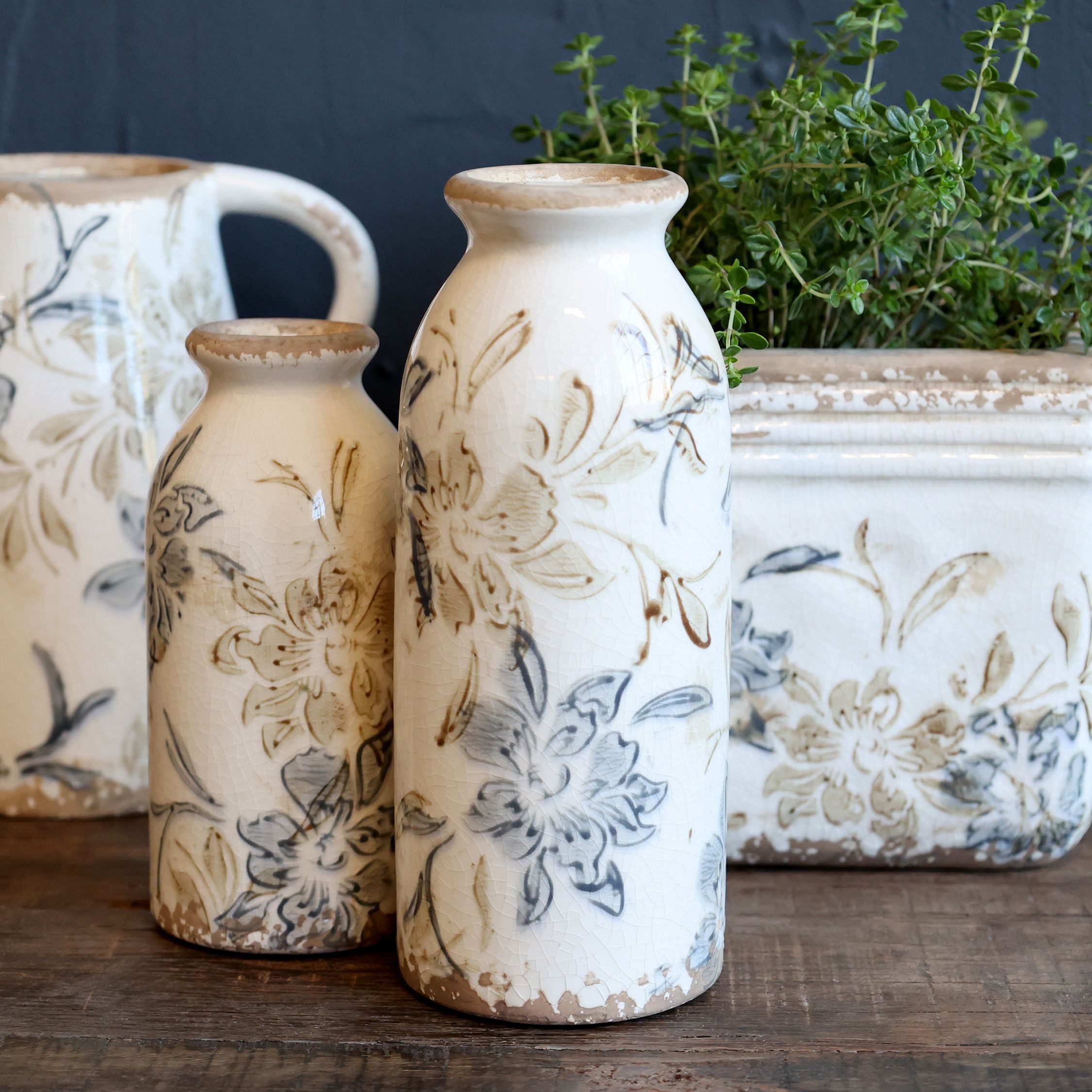 Chic Antique Tischvase Chic Antique * Croix Flasche Vase H15,5/D7,5 cm crem günstig online kaufen