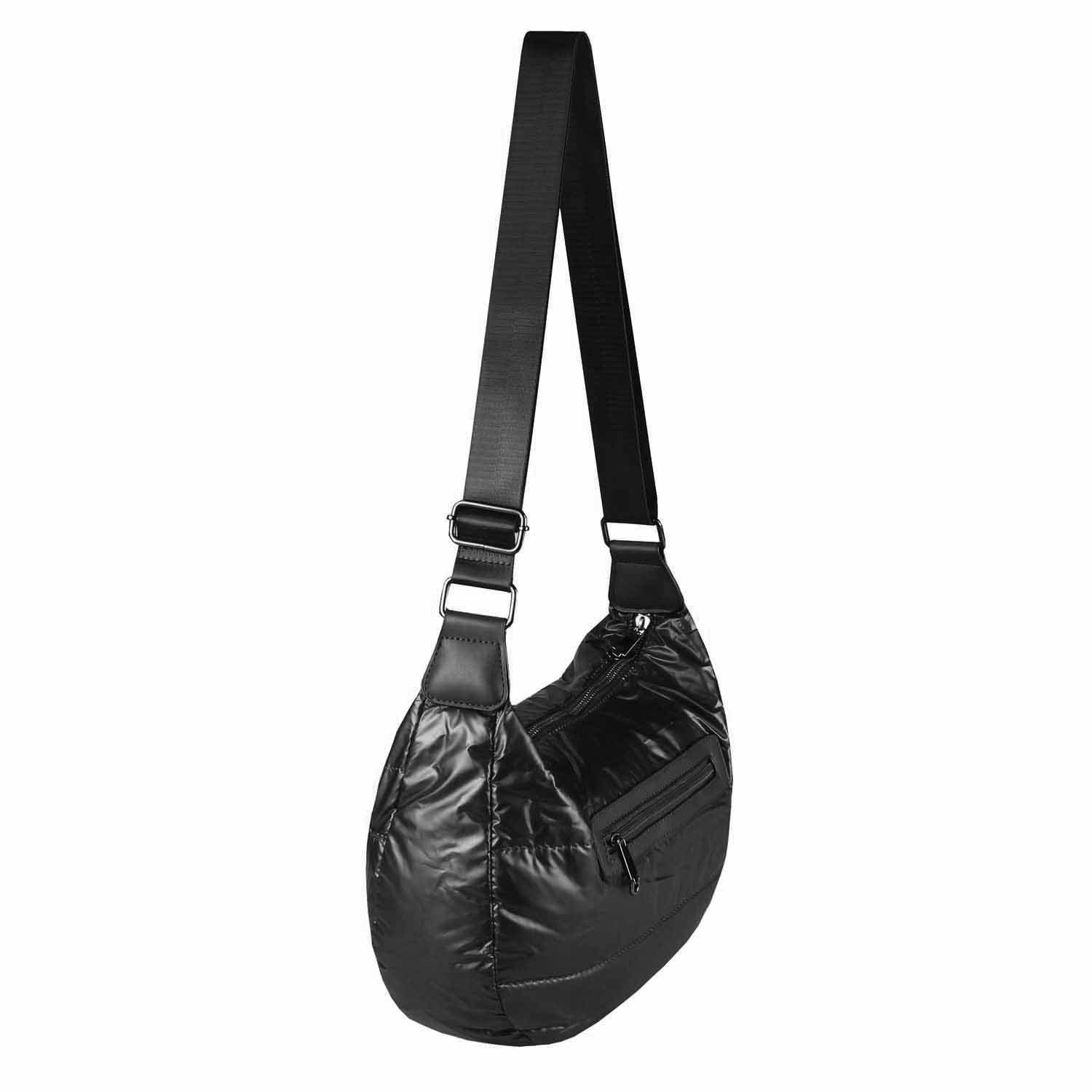 ITALYSHOP24 Schultertasche Damen Halbmond Tasche Cross Over Nylon Shopper B günstig online kaufen