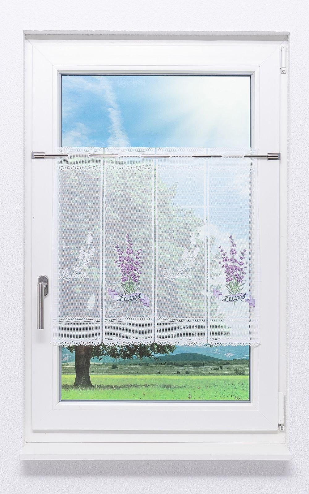 (1 LYSEL®, Lavendeldekor, transparent, Scheibengardine St), 45x46.2cm HxB