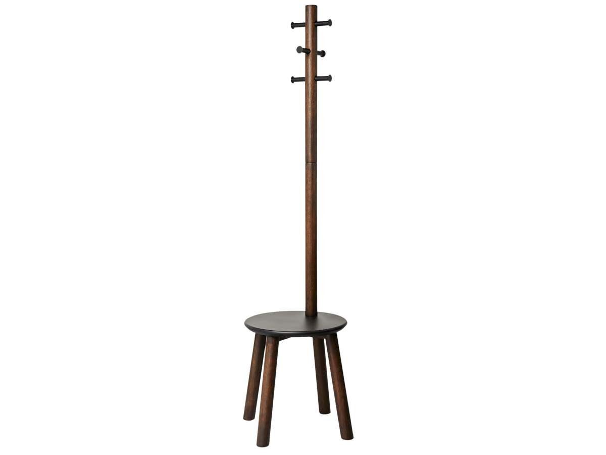 Umbra Garderobenständer Pillar, Garderobenhocker, Kleiderständer, 6 Haken, modernes Design, Holz