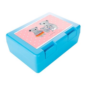 Mr. & Mrs. Panda Butterdose Koala Familie - Rot Pastell - Geschenk, Family, Lunch box, Snackbox, Premium Kunststoff, (1-tlg), Sicherer Verschluss