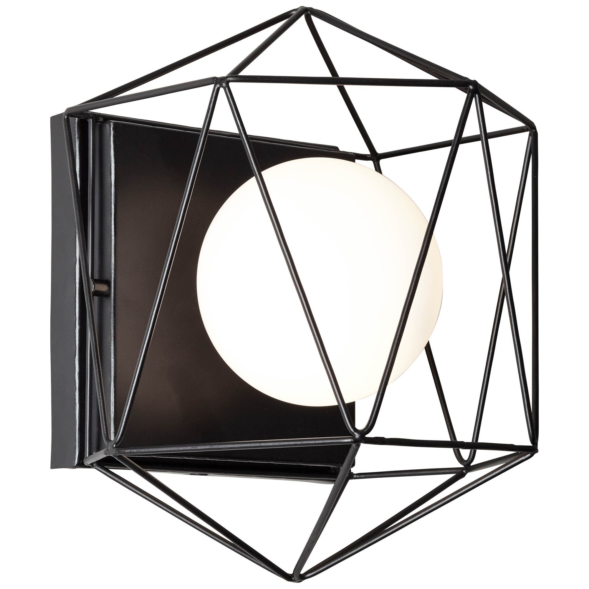 Brilliant Wandleuchte Synergy, ohne Leuchtmittel, 23 cm Höhe, 0 cm Durchm.,  G9, Metall/Glas, schwarz/weiß
