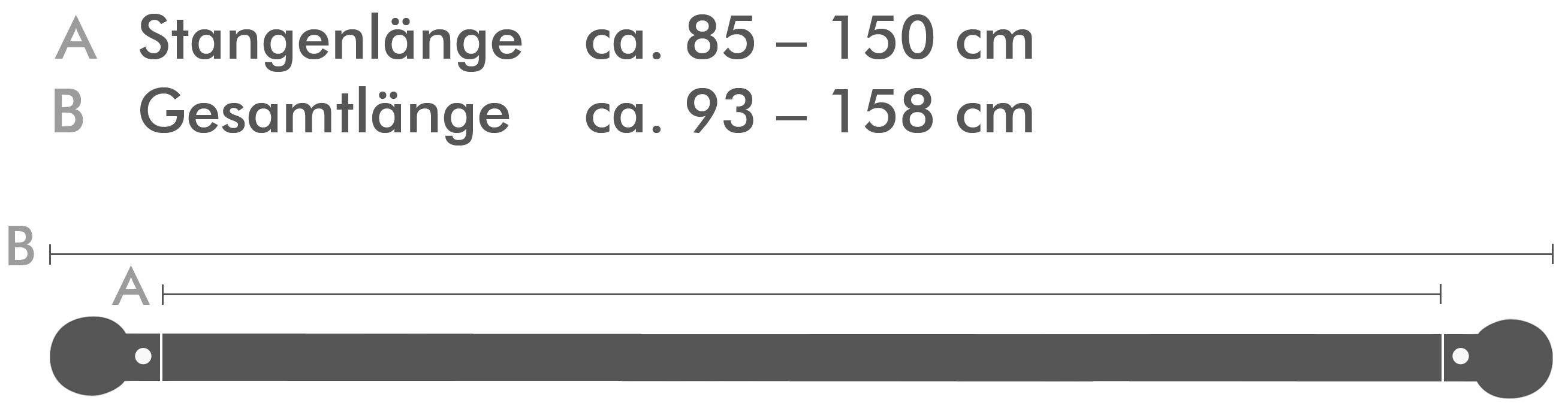 mm, 10 Quadrat, ausziehbar, ohne 1-läufig, Good Ø Bohren, Life, geklebt silberfarben Scheibenstange