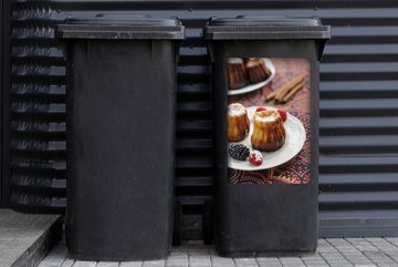 MuchoWow Wandsticker Frankreich - Obst - Gebäck (1 St), Mülleimer-aufkleber, Mülltonne, Sticker, Container, Abfalbehälter