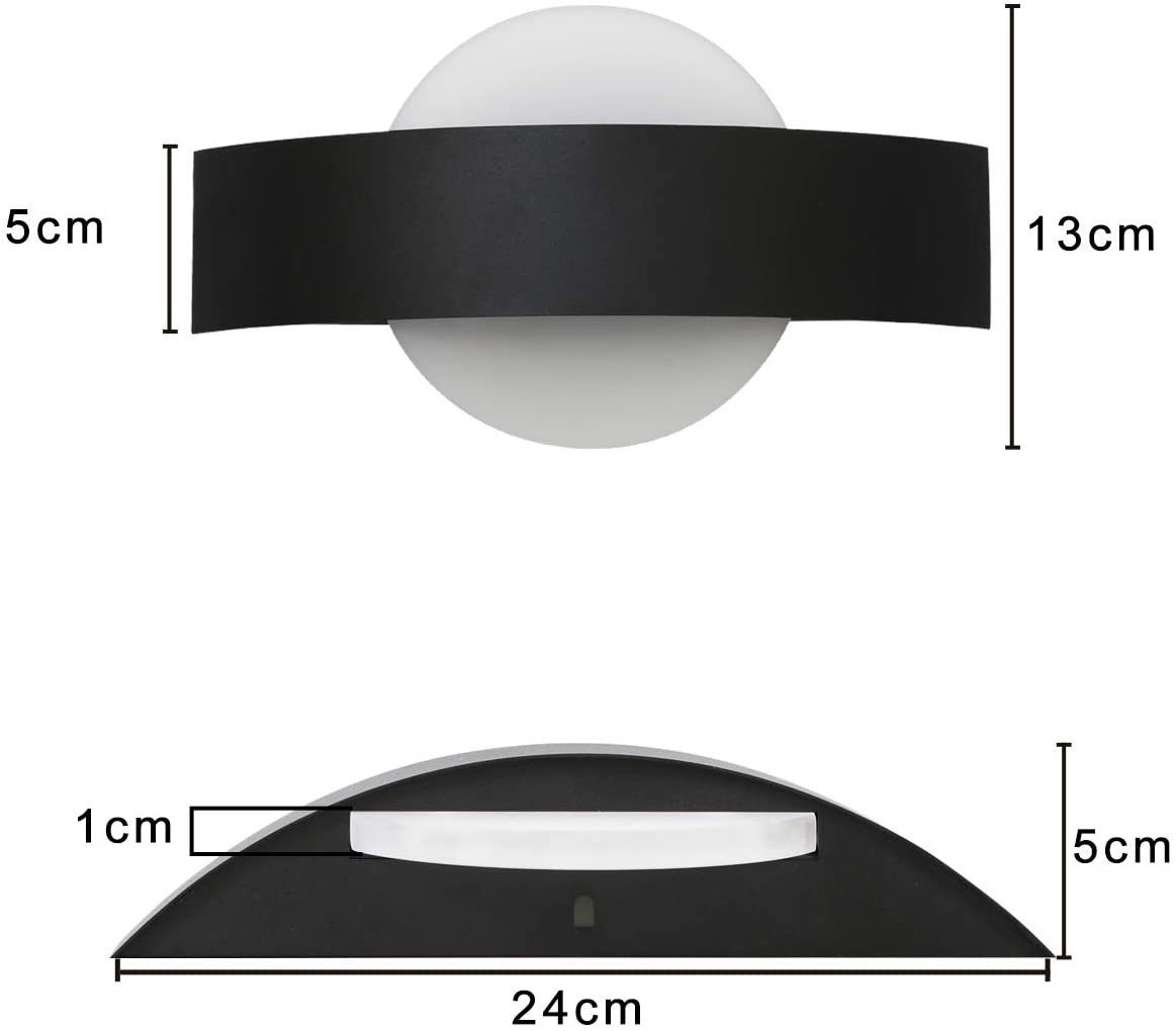 ZMH LED Wandleuchte Innen Wandlampe Wohnzimmer 6W aus Acryl Modern Bettlampe, LED wechselbar