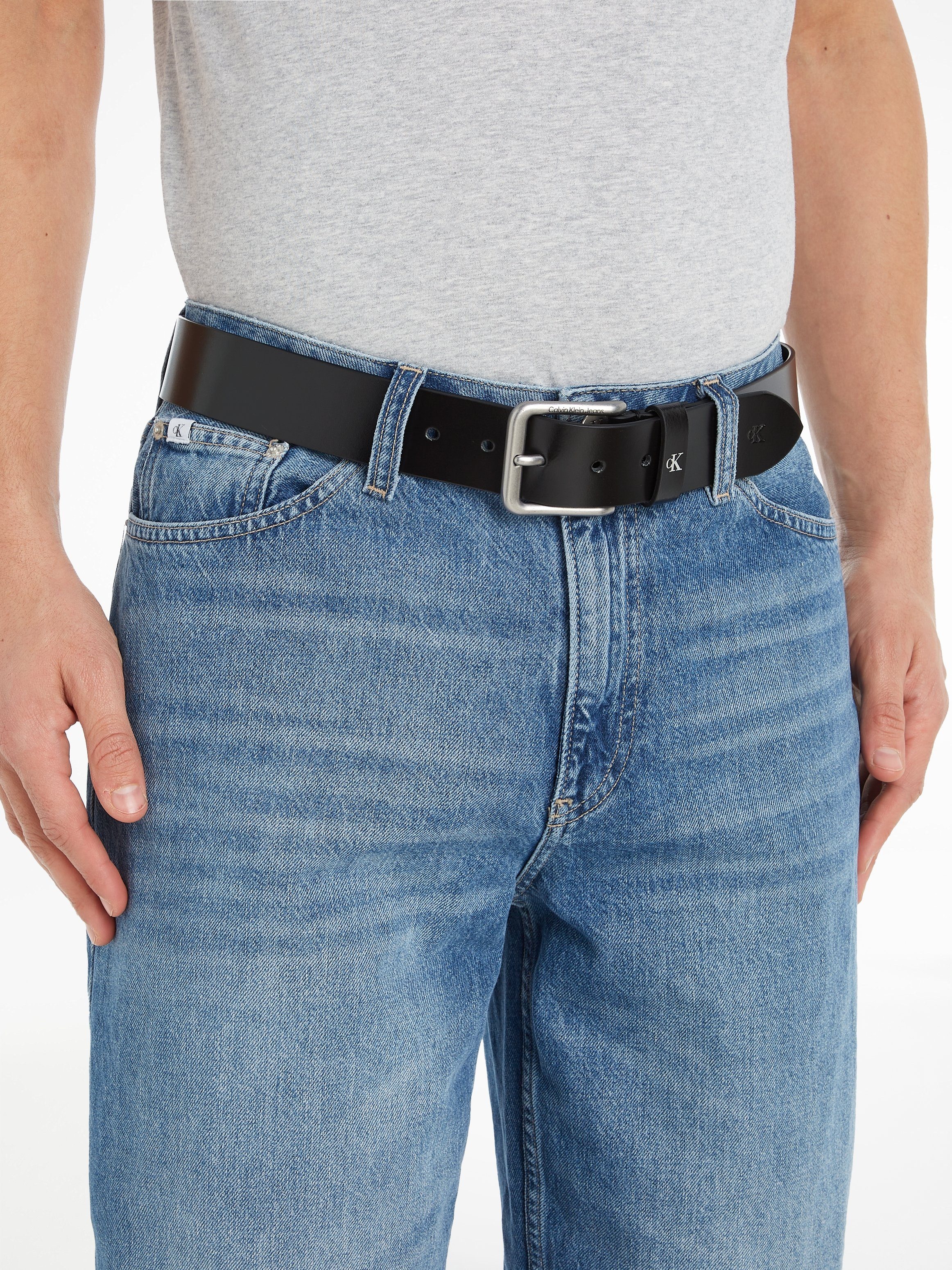 Calvin Klein Jeans CLASSIC Ledergürtel Gürtel ROUND LTH