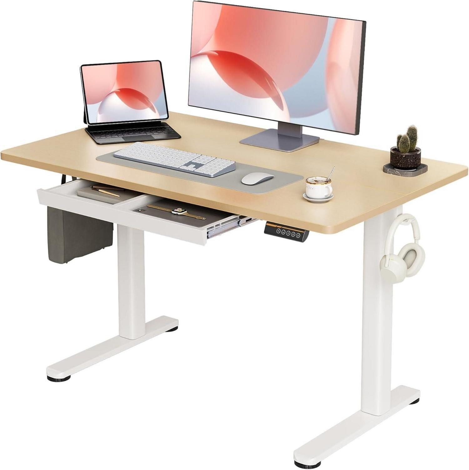 Schreibtisch Höhenverstellbarer Schreibtisch Elektrisch 120x60 cm mit