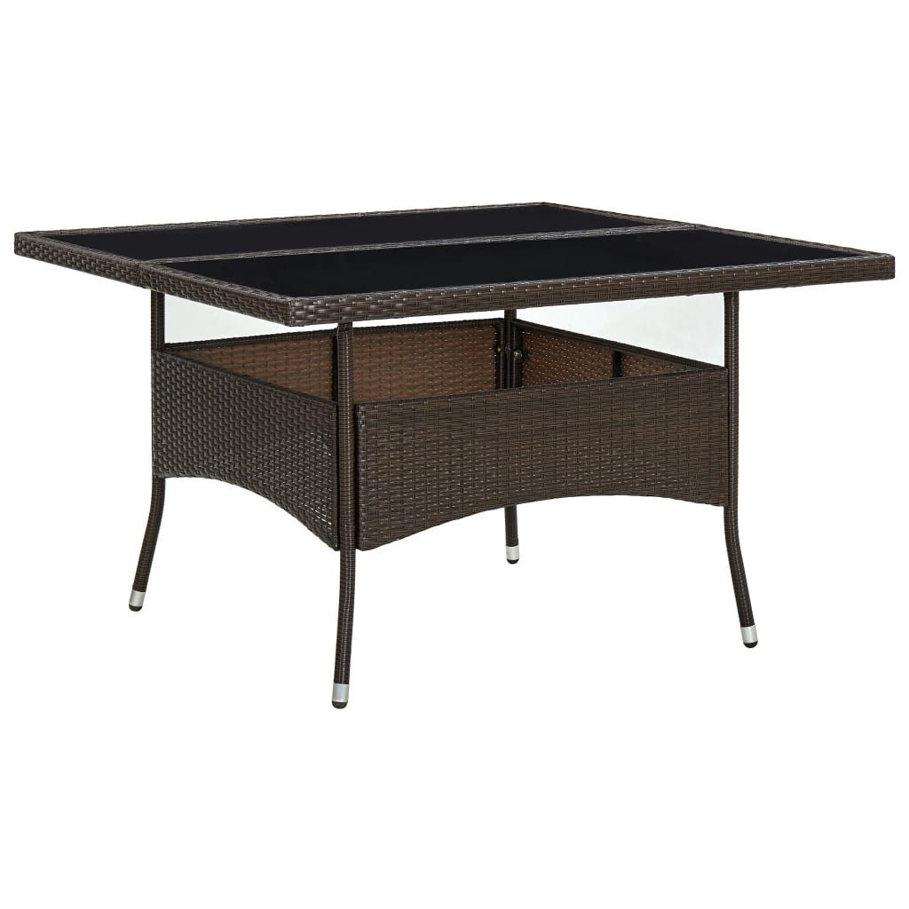 vidaXL Gartentisch Garten-Esstisch Braun Poly Rattan günstig online kaufen
