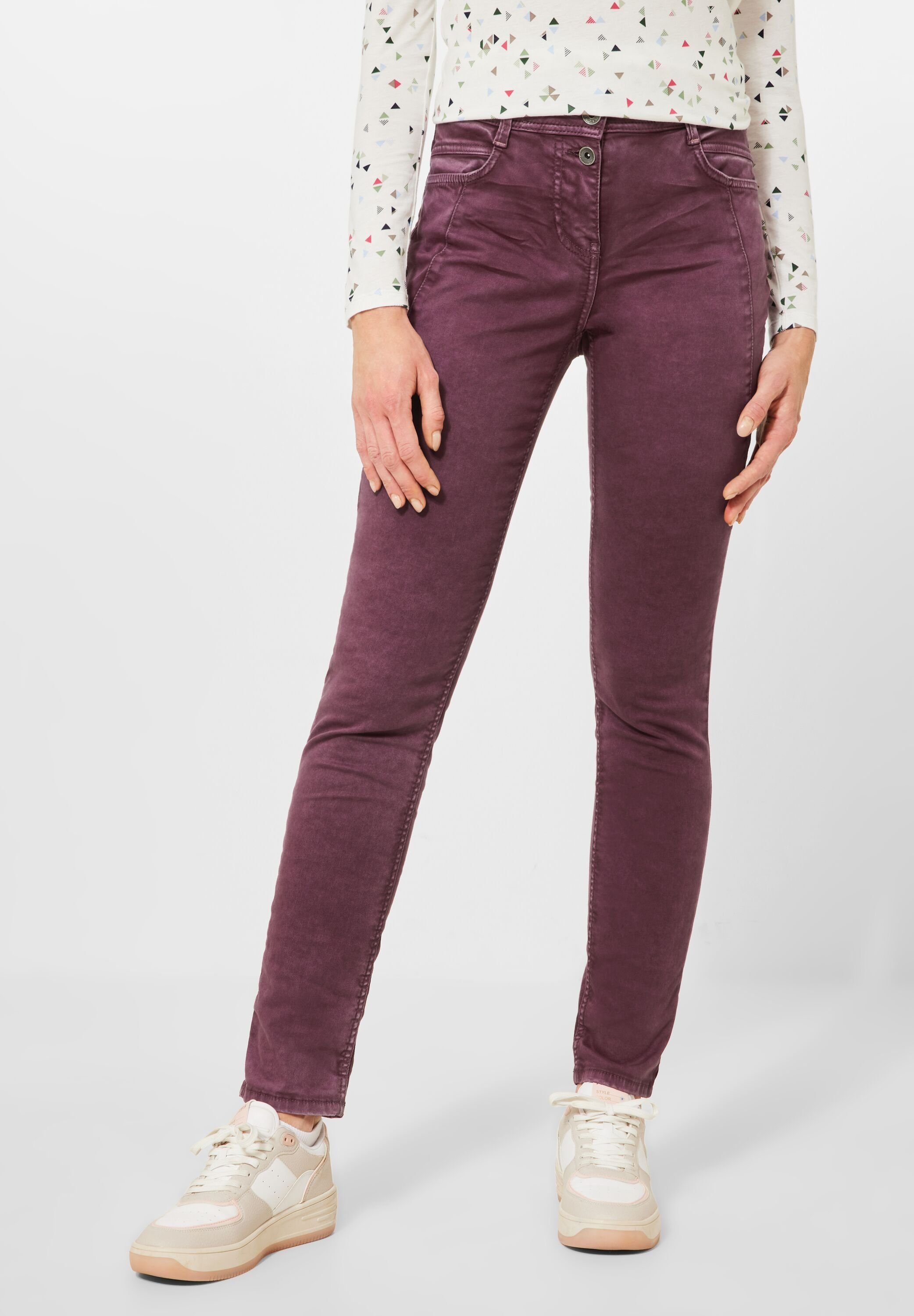 High Stoffhose plum Cecil Waist