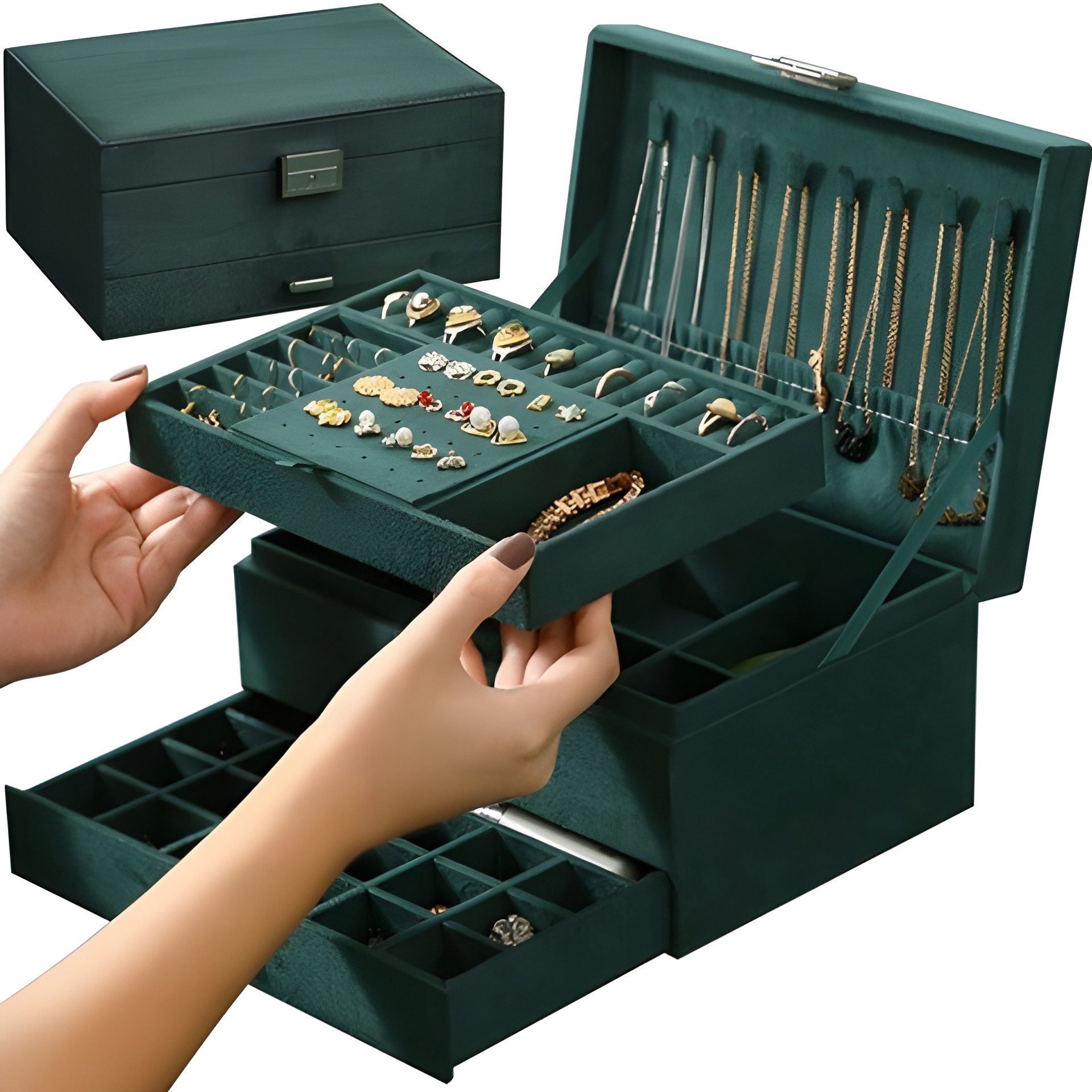 soulima Schmuckkasten Schmuckschatulle Schmuckbox Etui Schmuckkästchen (Spa günstig online kaufen