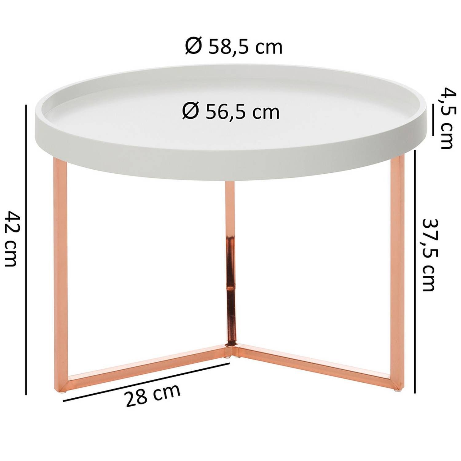 Designer Retro Wohnzimmertisch MODERN von LOMADOX - Maße