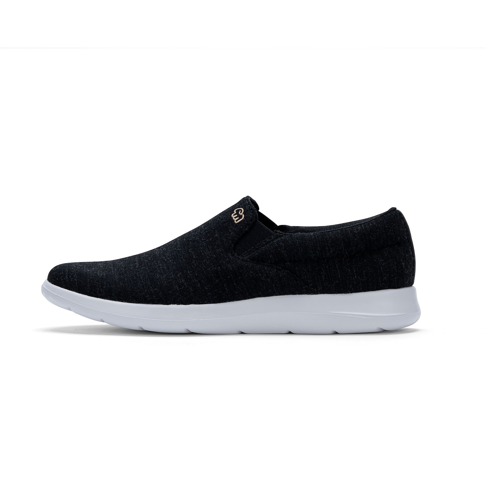 merinos - Eleganter schwarz-weiß Funktion Slip-On & Damenschuh Sneaker aus merinoshoes.de schwarz weißer Atmungsaktiver mit Schuh Merinowolle