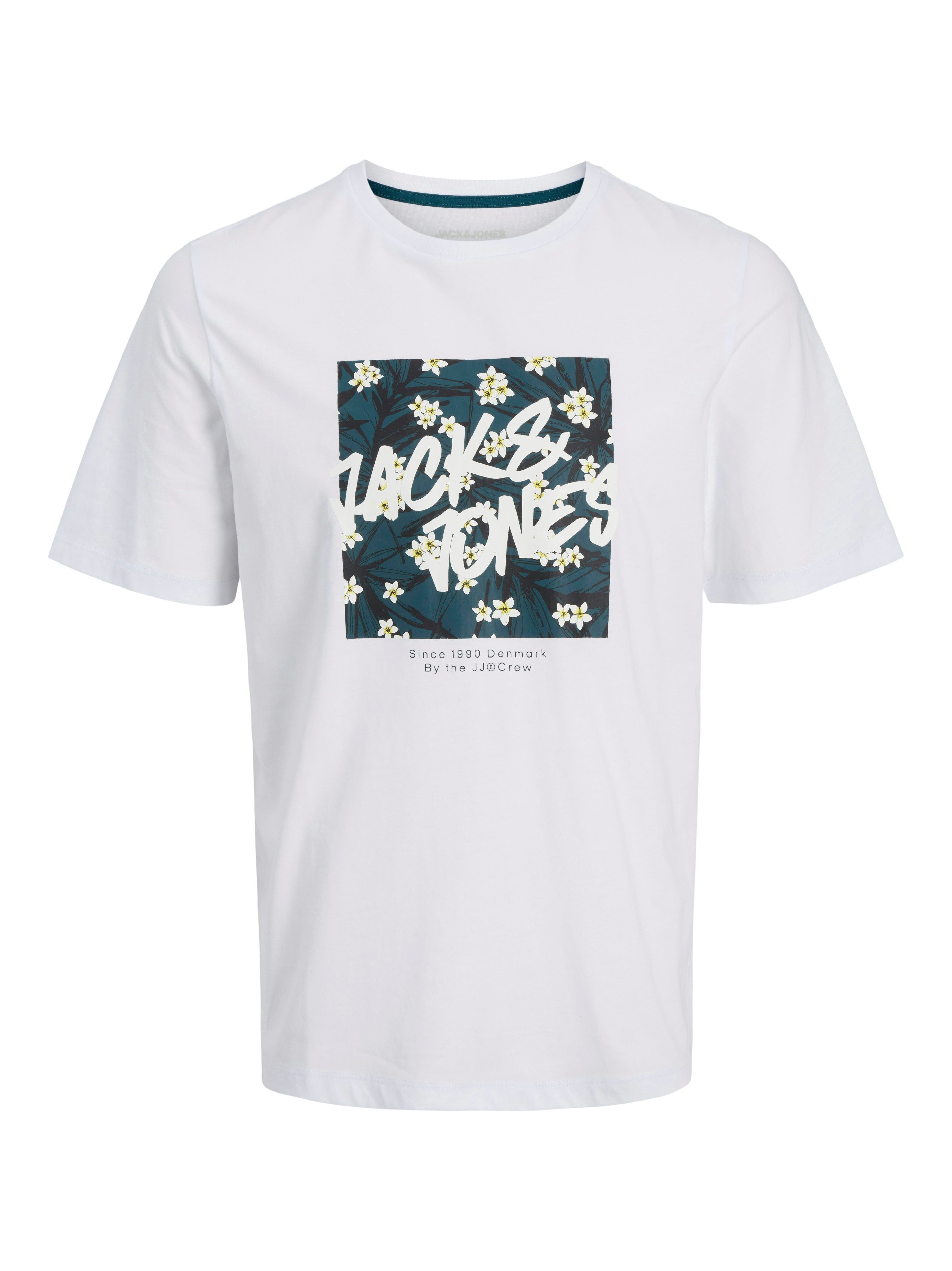 Print-Shirt JJHAWAII SHAPE TEE SS CREW NECK