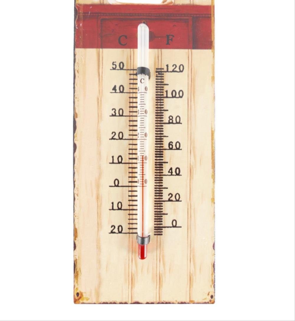 Linoows mit mit Lavendel Fahrenheit Skale Celsius Wandthermometer Dekoobjekt Blech Thermometer, und Motiv, Thermometer