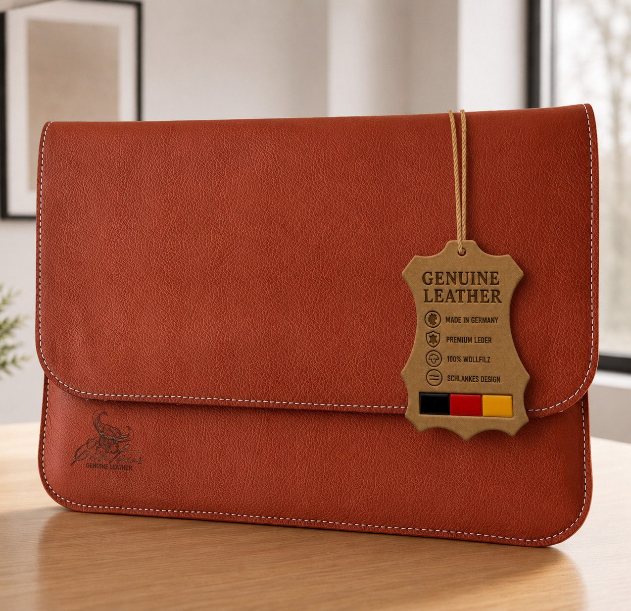Centaur Laptoptasche aus echtem Leder, Notebooktasche, Hochwertiges Leder, echtes Rindleder, Handarbeit
