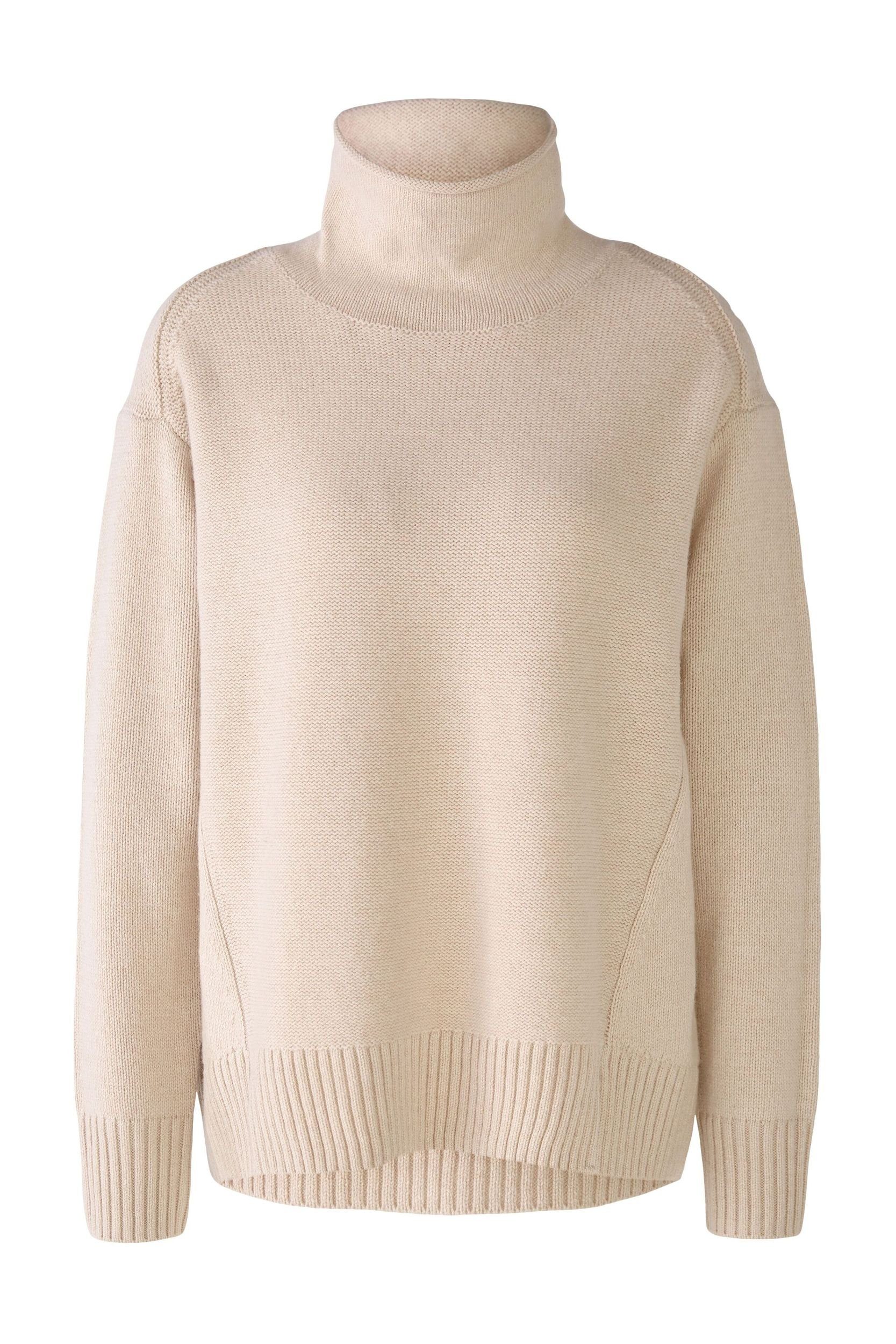 Pullover Wollmischung beige Rollkragenpullover Oui light mel