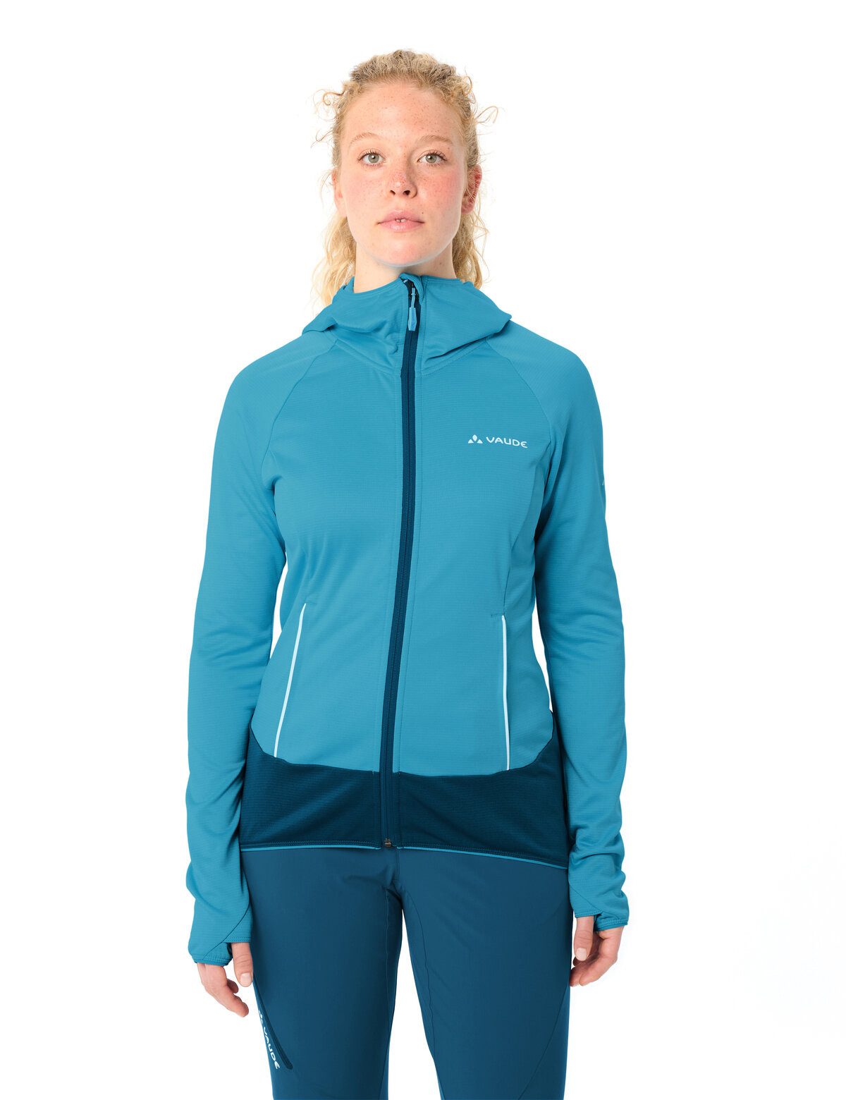 VAUDE Fleecejacke WOMEN'S TEKOA FLEECE JACKET II sportlicher Stil, mit Kapuze und hochschließendem Kragen