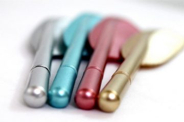 Katara Kugelschreiber Federstift in verschiedenen Farben, (Set, 4-tlg), Retro, Hellblau Gold Rosa Silber, Schreibfeder, Ausgefallenes Design