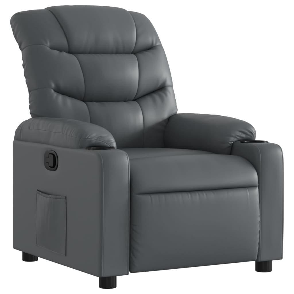 vidaXL Sessel Relaxsessel Grau Kunstleder (1-St) günstig online kaufen