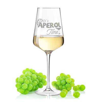 GRAVURZEILE Rotweinglas mit Gravur - It's Aperol Time - für Wein Aperol Sangria Lillet uvm., Qualitätsglas aus dem Hause Leonardo, Ausführung: 560ml - Puccini