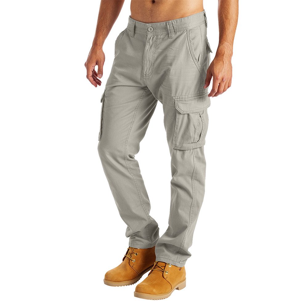 BlauerHafen Cargohose BlauerHafen Herren Cargo Hose 6 Taschen 100% Baumwolle Arbeitshose