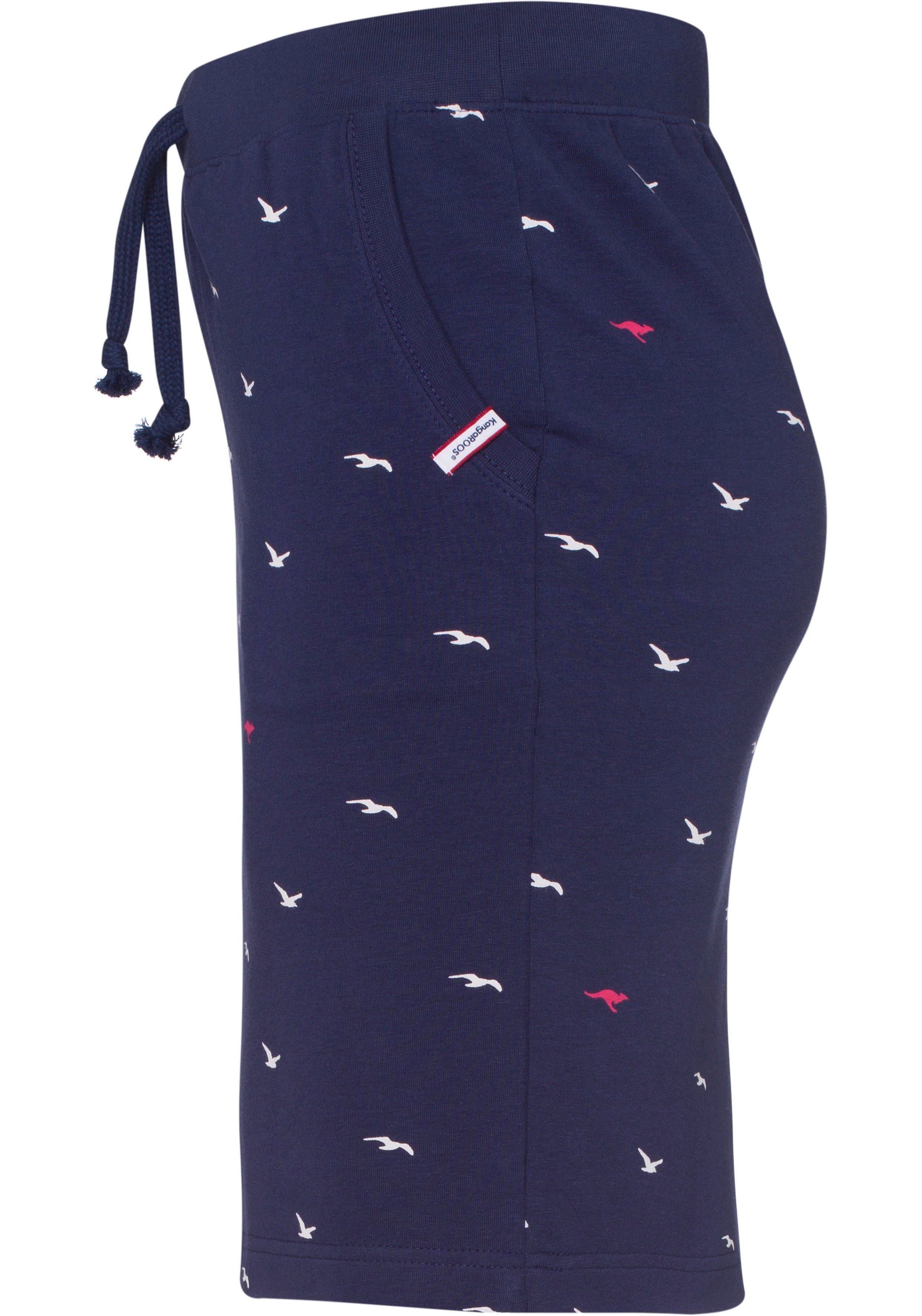 KangaROOS Minirock mit Vögeln marine-weiß süßen Minimal-Print von oder Herzen