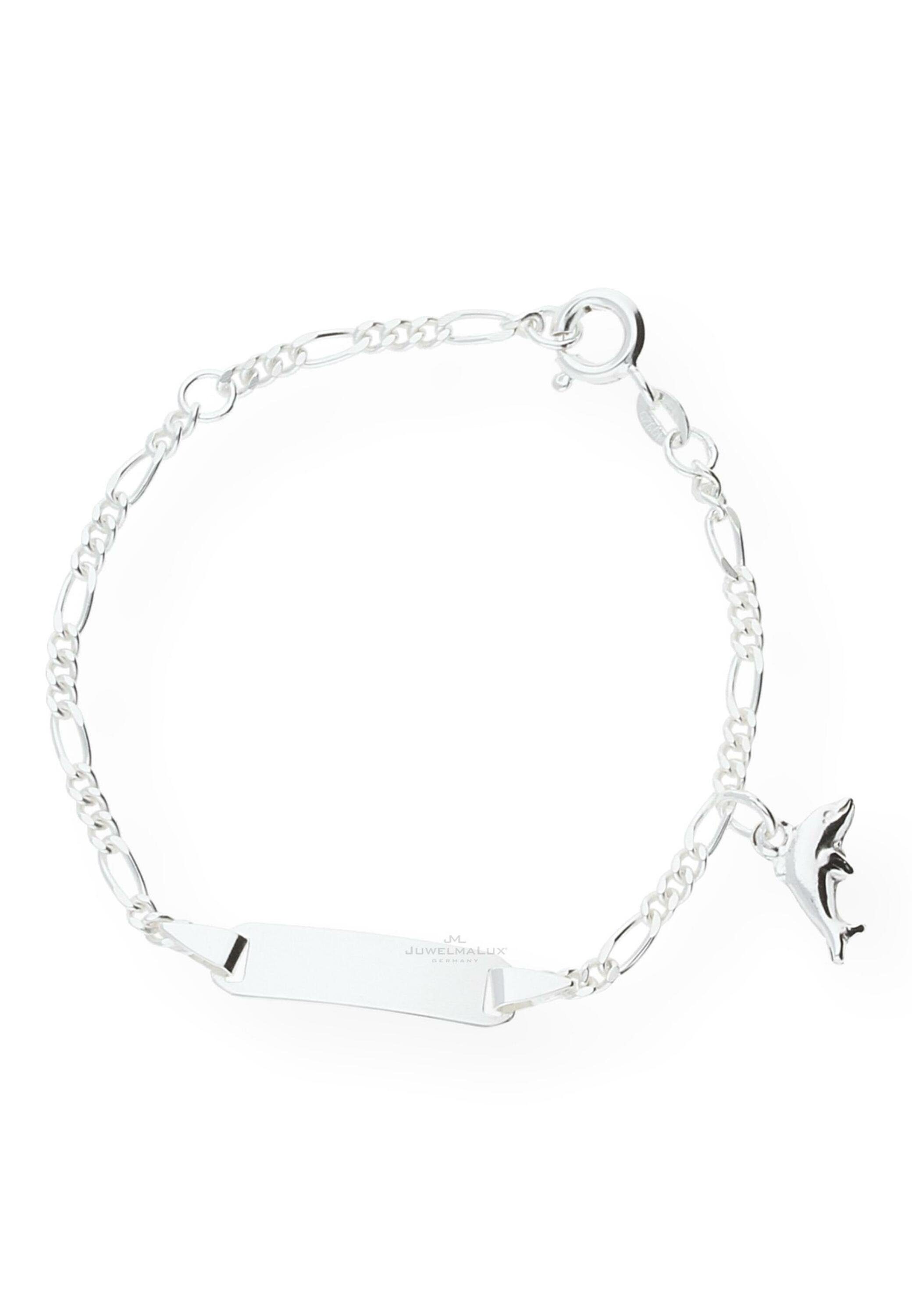 JuwelmaLux Silberarmband Kinder-Armband Silber mit Delphinanhänger (1-tlg), Kinder-Armband mit Gravurplatte Silber 925/000, inkl. Schmuckschachtel