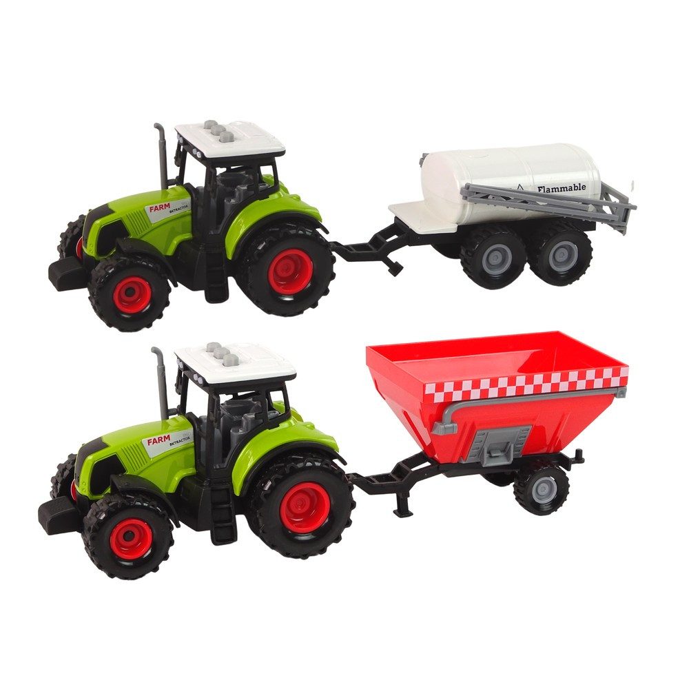 LEAN TOYS Spielzeug-Traktor Schlepper Anhängerset Bauernhofspielzeug, (Spar-Set, 1-tlg), LED-Licht, Sound, bewegliche Teile