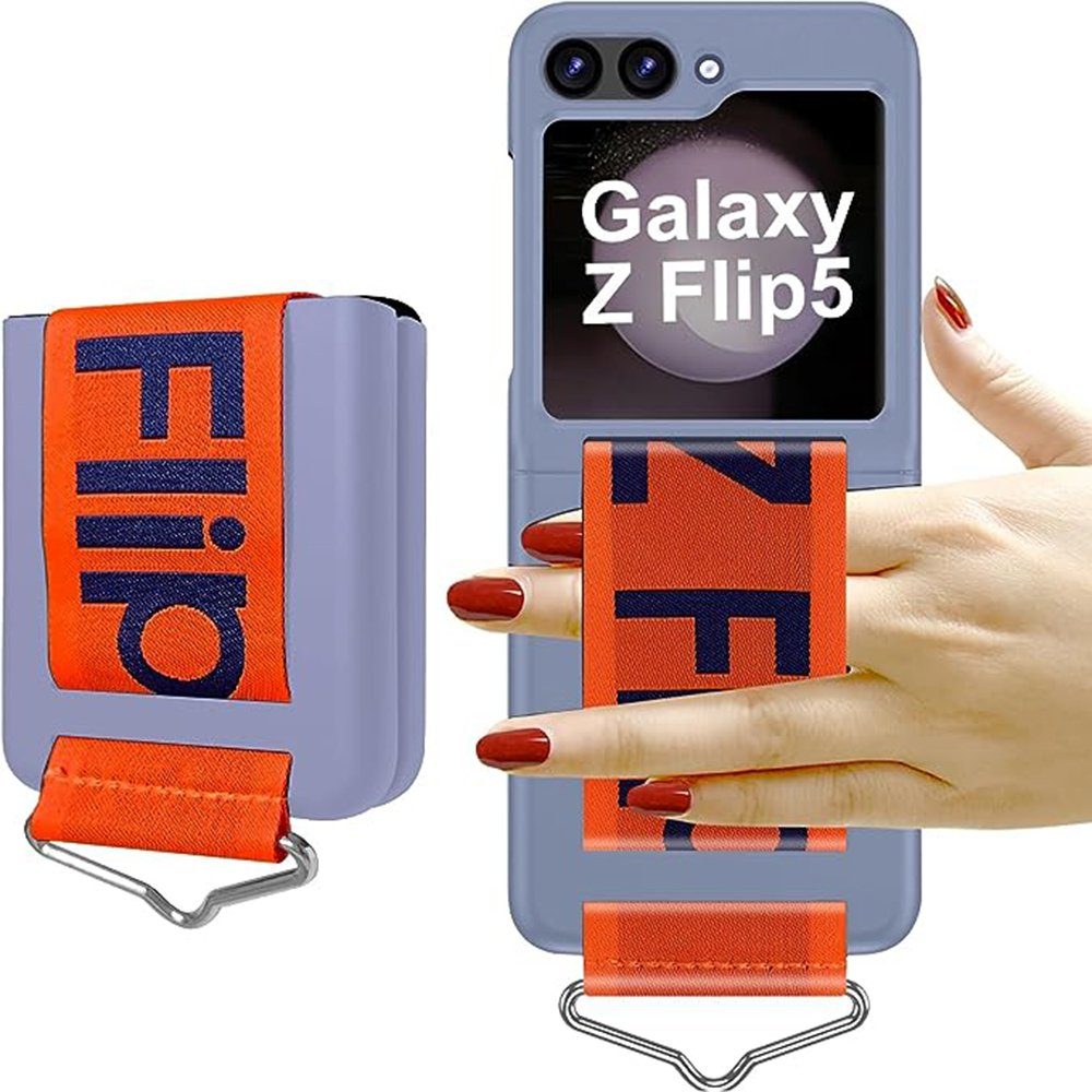 FELIXLEO Smartphone-Hülle Smartphone-Hülle Samsung Galaxy Z Flip 5 Hülle Mit Band Ring