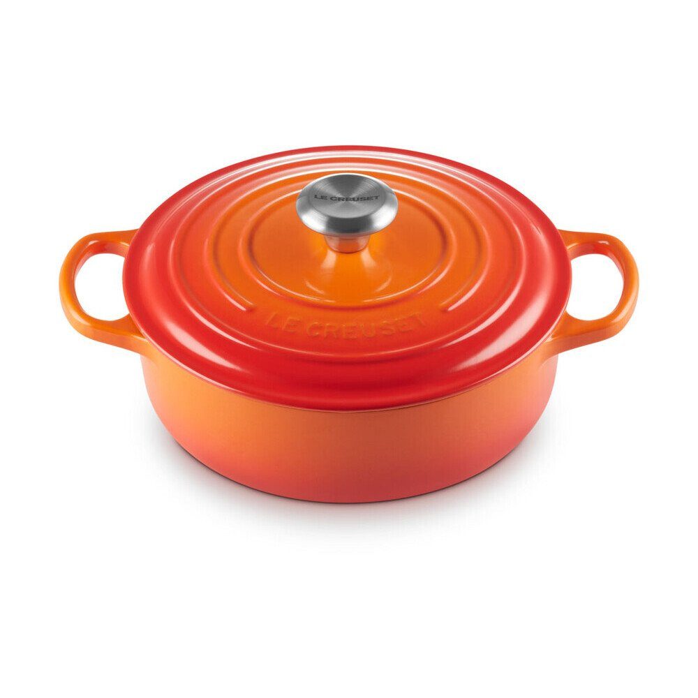 LE CREUSET Bräter Gourmet-Bräter mit Deckel 30 cm Signature Ofenrot, Emailliertes Gusseisen, Schmortopf, Cocotte, Bratentopf, ca. 6-7 Personen, Ø30cm, Gusseisen